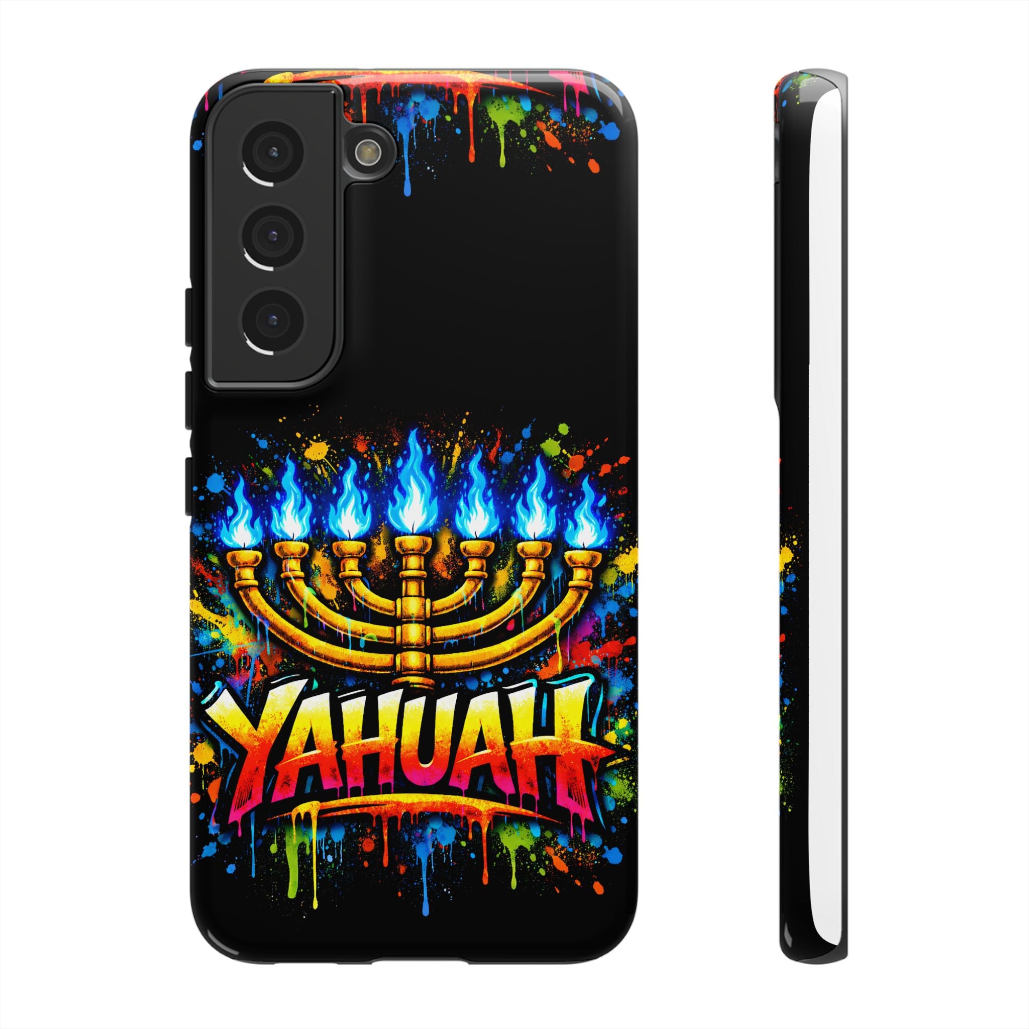 Menorah Yahuah Phone Case — Colorful Graffiti Protective Case