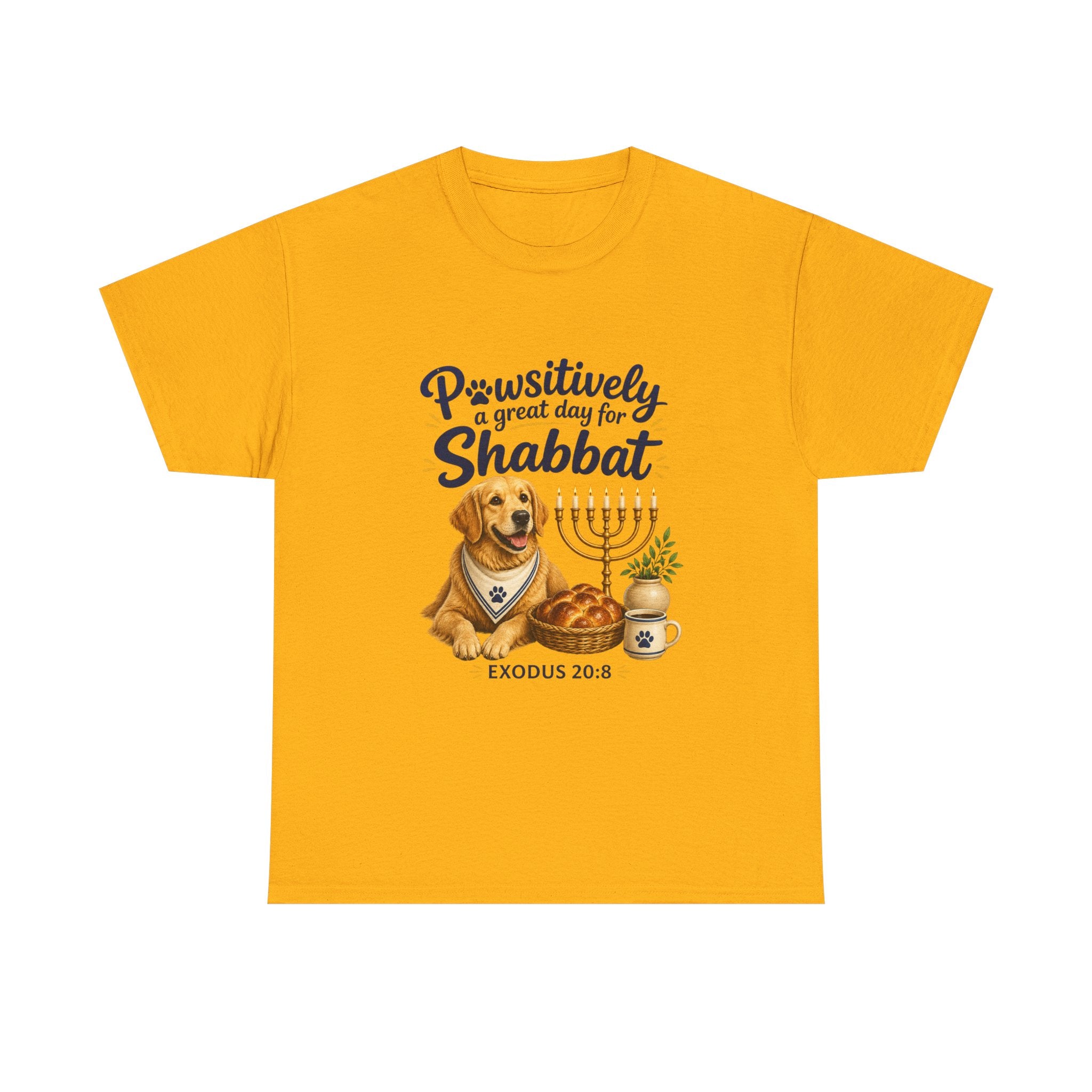 Pawsitively a Great Day for Shabbat Dog Lover Shirt – Exodus 20:8 Faith Tee