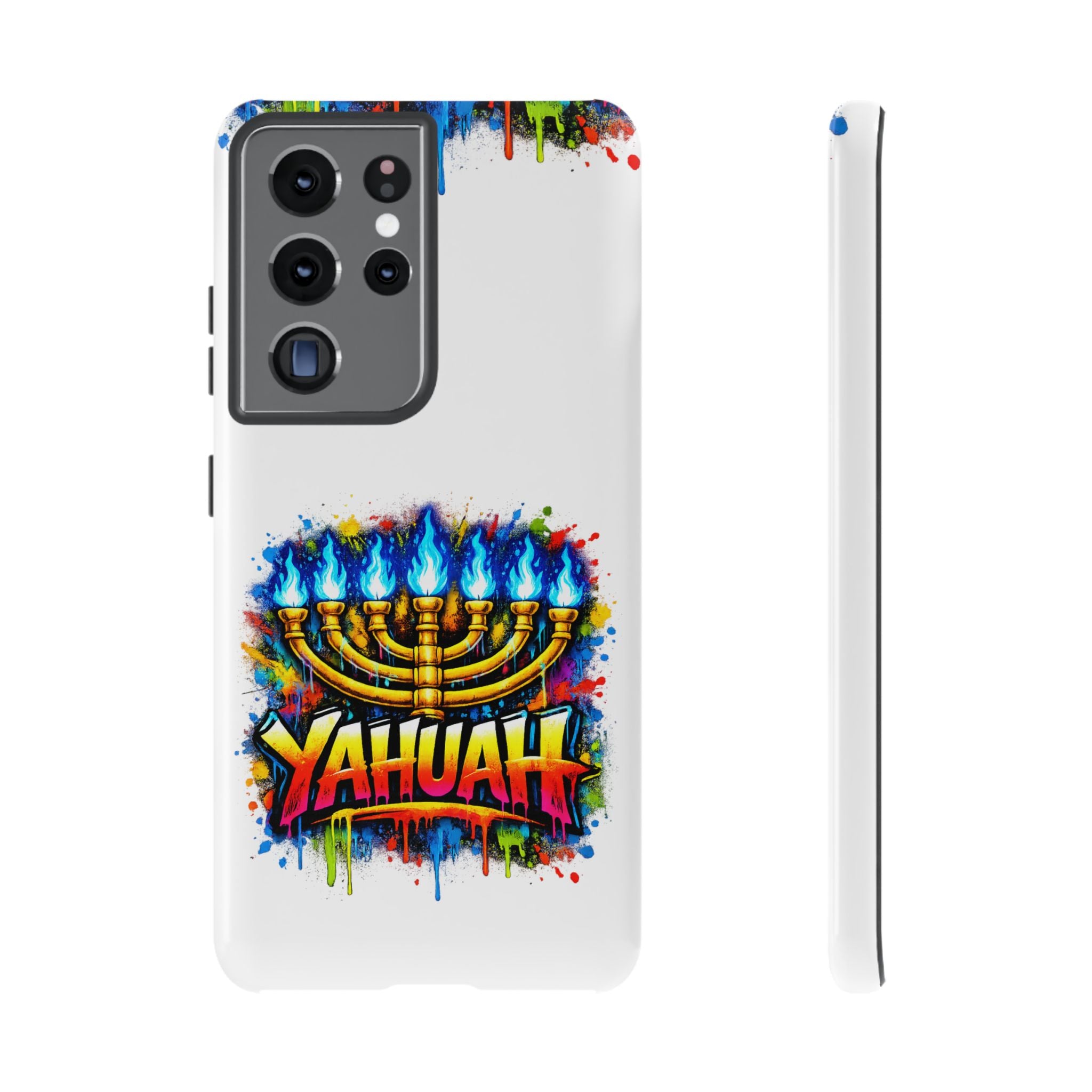 Menorah Yahuah Phone Case — Colorful Graffiti Protective Case