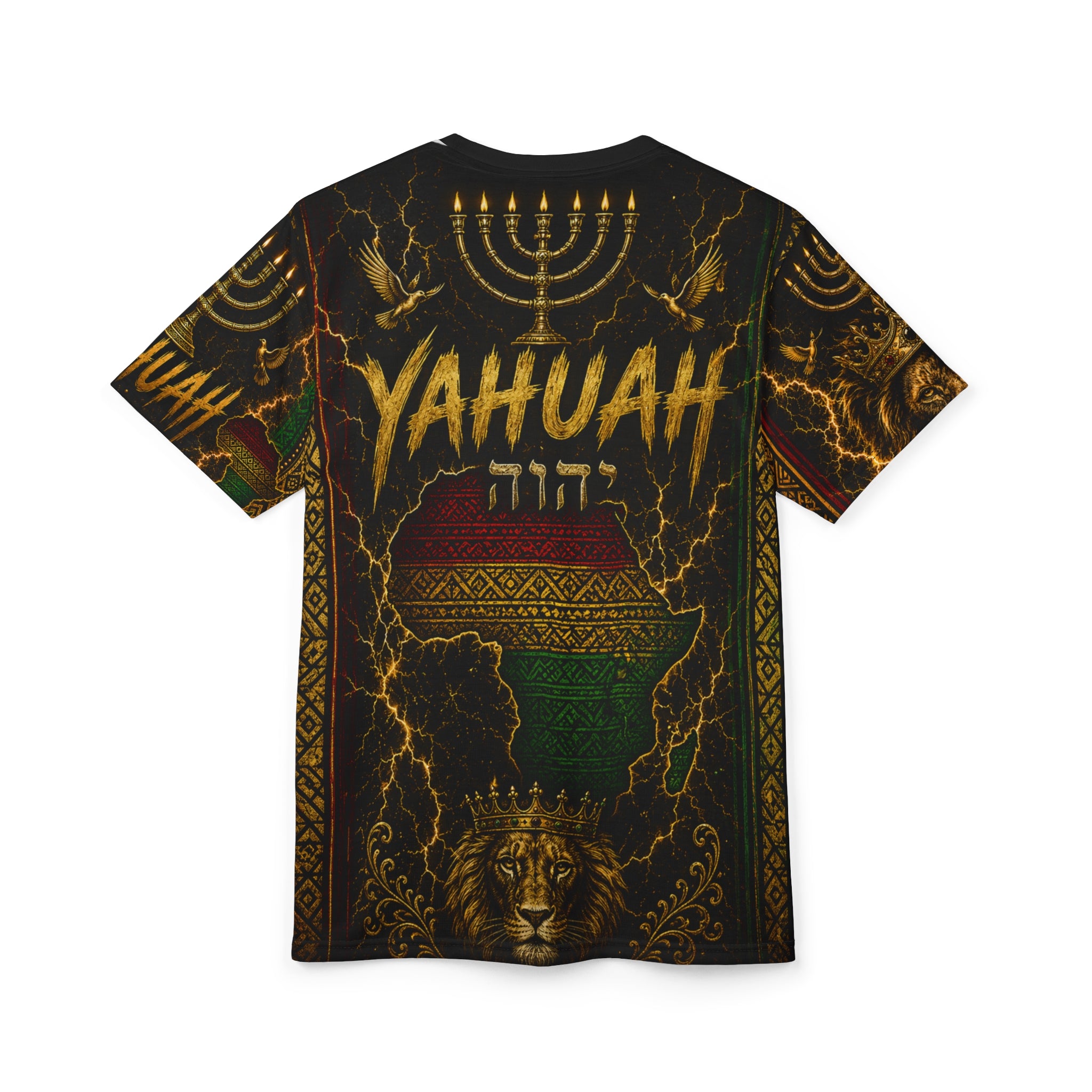 Yahuah Lion of Yahudah Tee — Crowned Lion Graphic Shirt