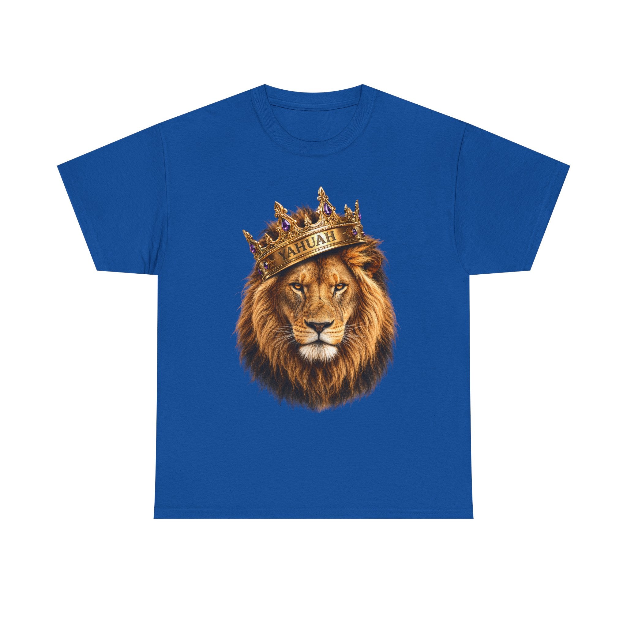 Yahuah Lion Of Yahudah King Crown T-Shirt — Regal Lion Graphic Tee