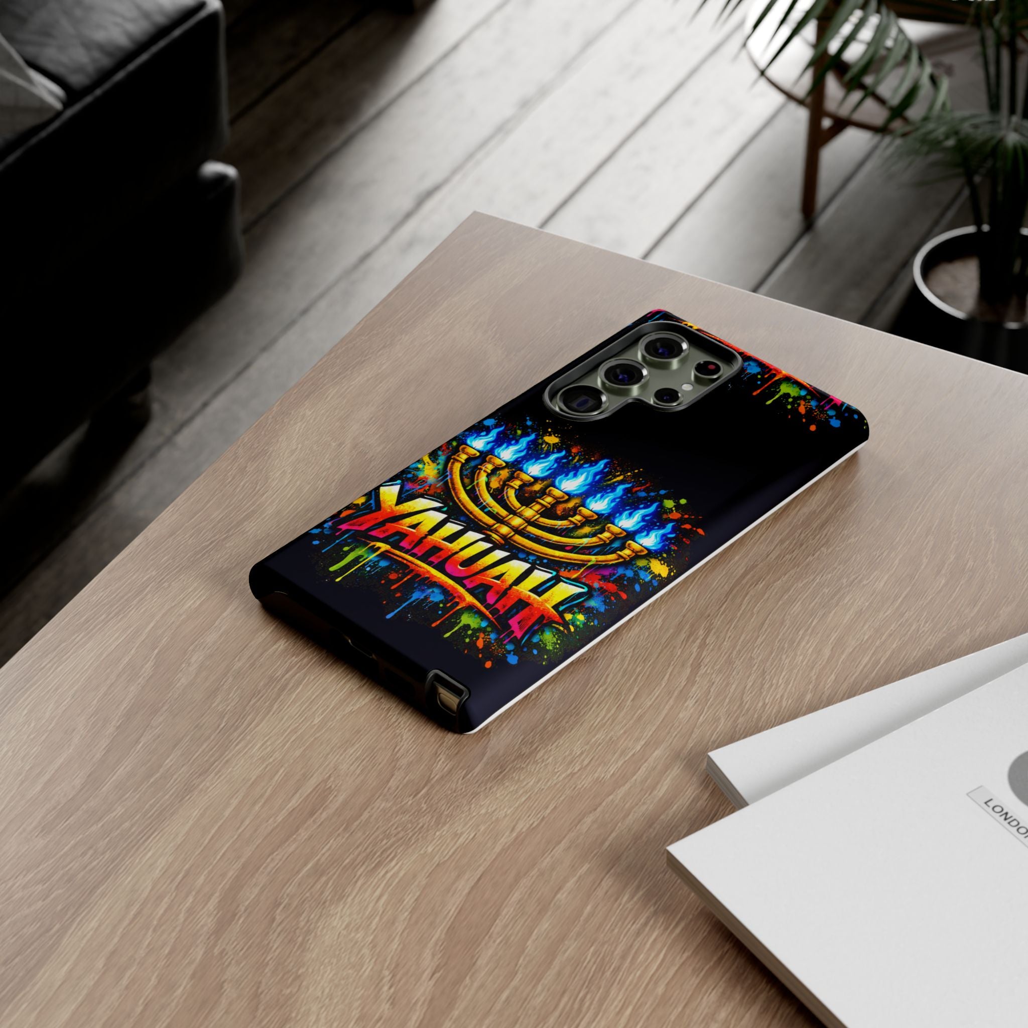 Menorah Yahuah Phone Case — Colorful Graffiti Protective Case