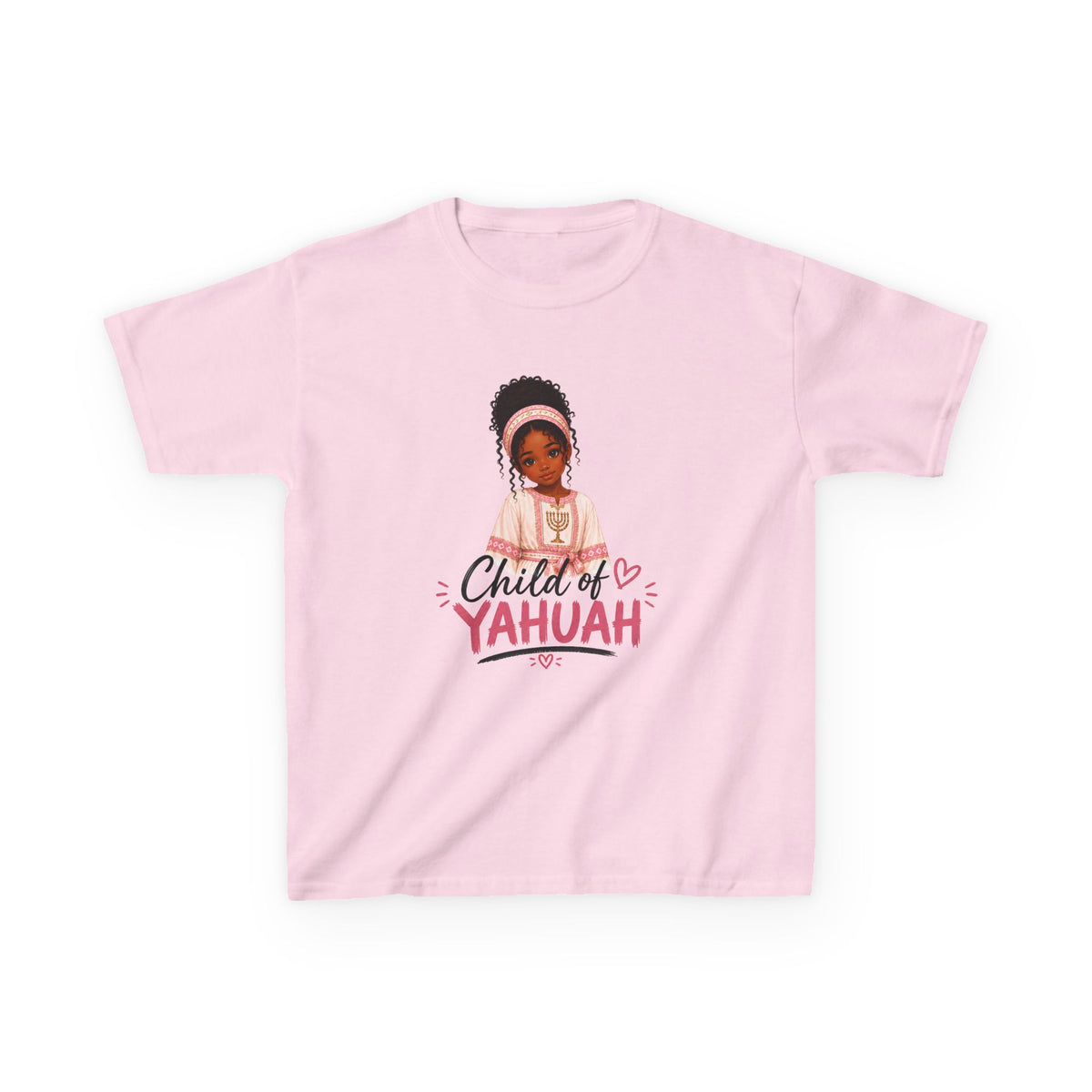Kids Tee — "Child of Yahuah" Faith Graphic Shirt (Girl Illustration)