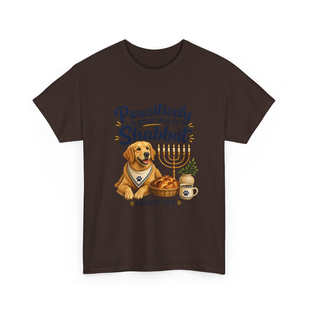 Pawsitively a Great Day for Shabbat Dog Lover Shirt – Exodus 20:8 Faith Tee