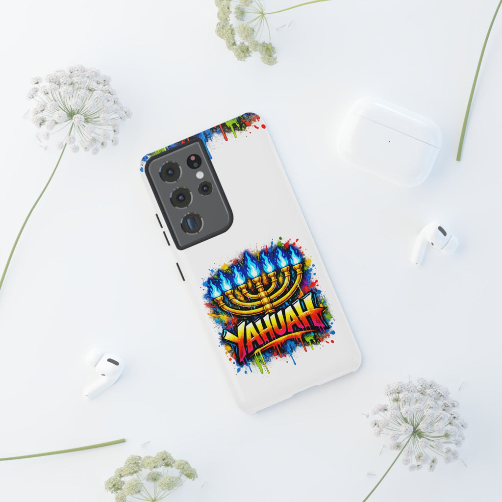 Menorah Yahuah Phone Case — Colorful Graffiti Protective Case