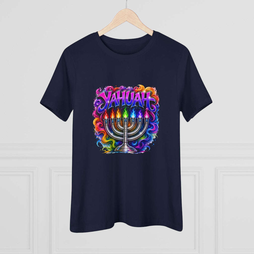 Menorah Rainbow Tee — "Yahuah Colorful Tee