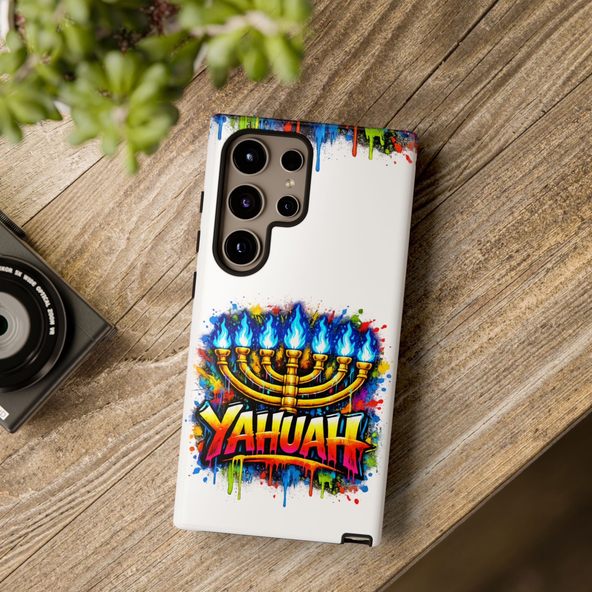 Menorah Yahuah Phone Case — Colorful Graffiti Protective Case