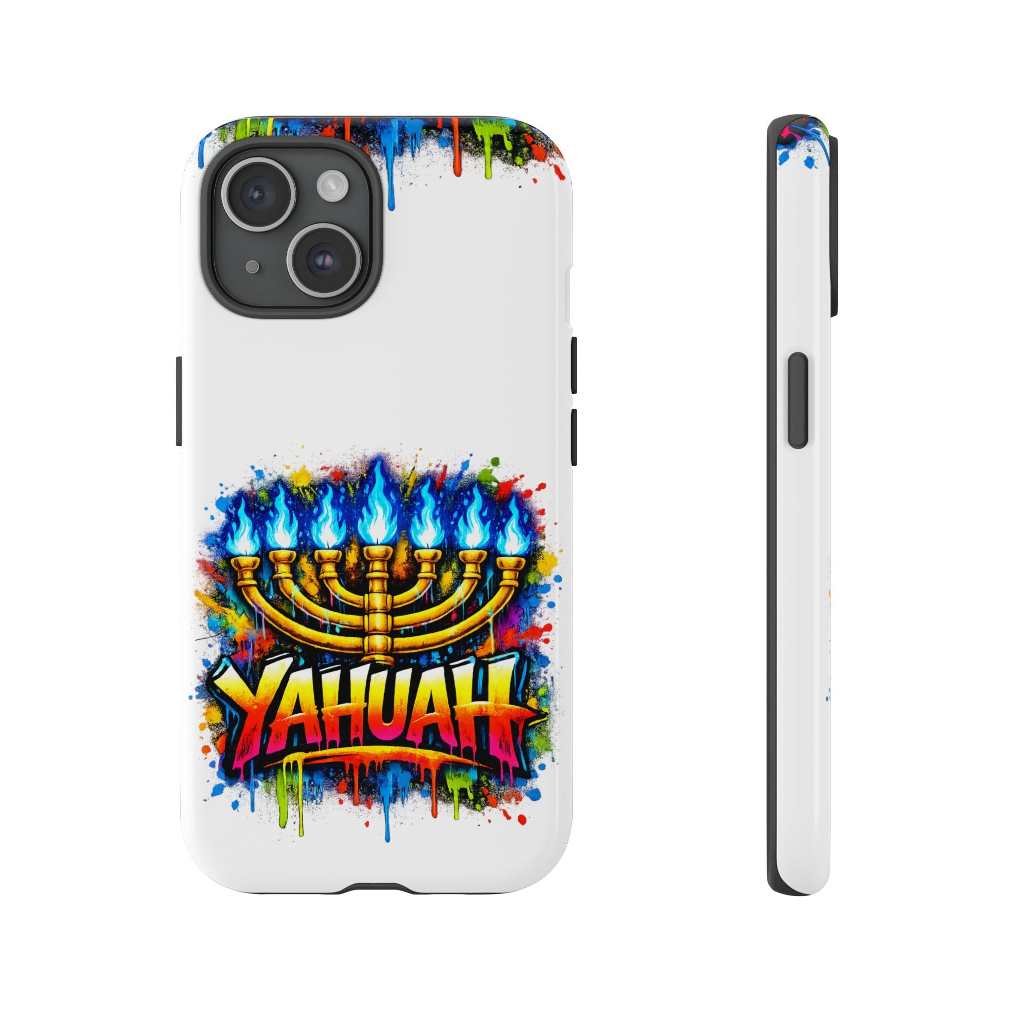 Menorah Yahuah Phone Case — Colorful Graffiti Protective Case