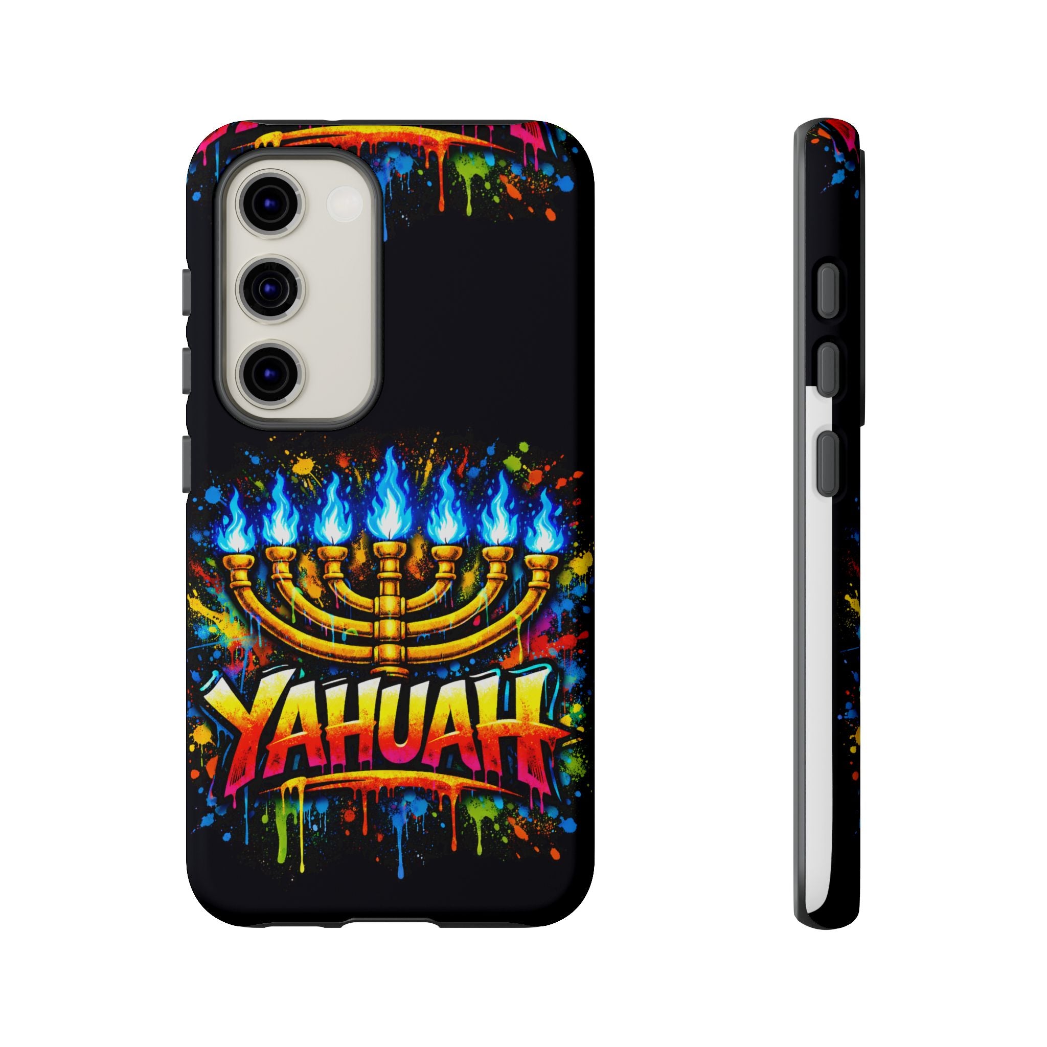 Menorah Yahuah Phone Case — Colorful Graffiti Protective Case