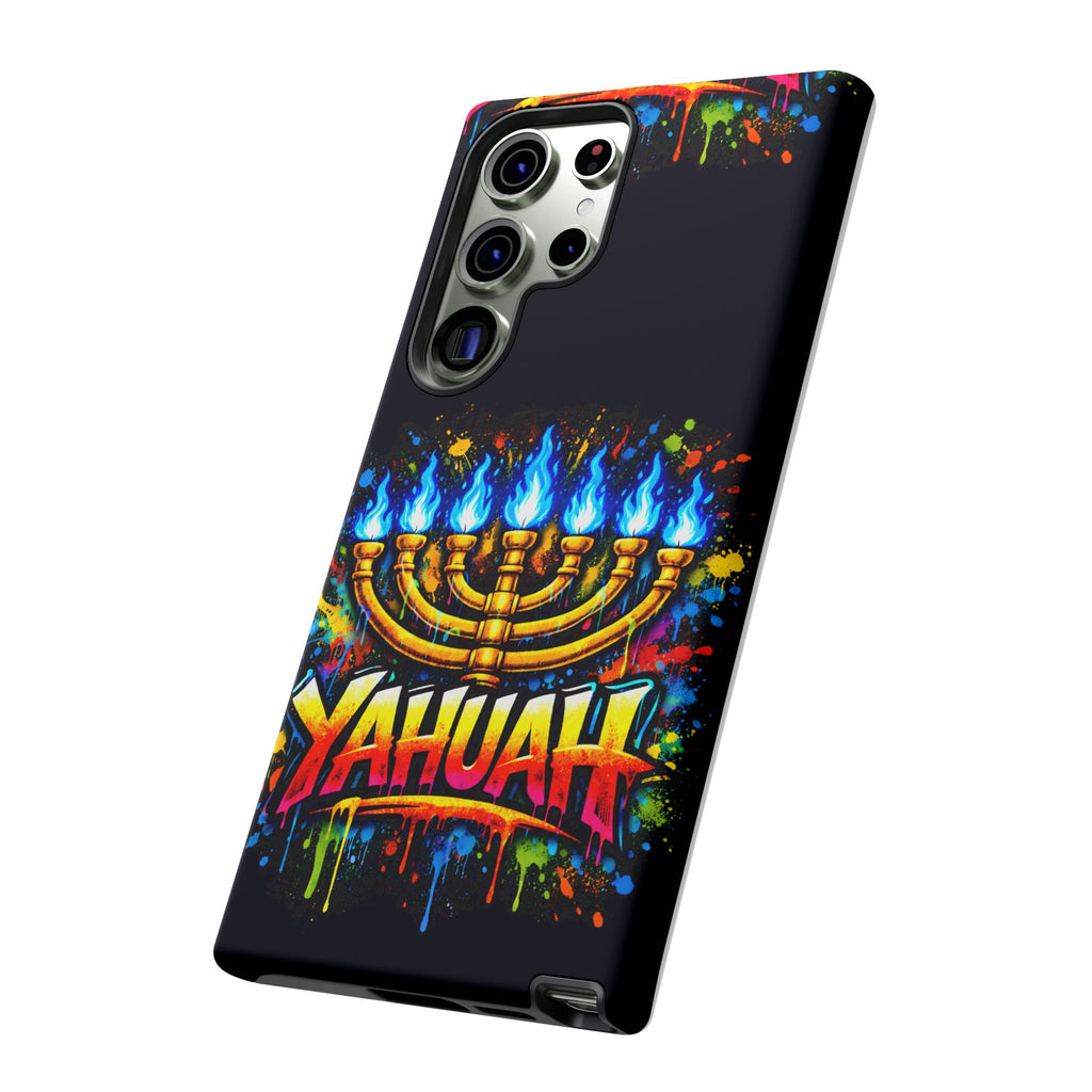 Menorah Yahuah Phone Case — Colorful Graffiti Protective Case
