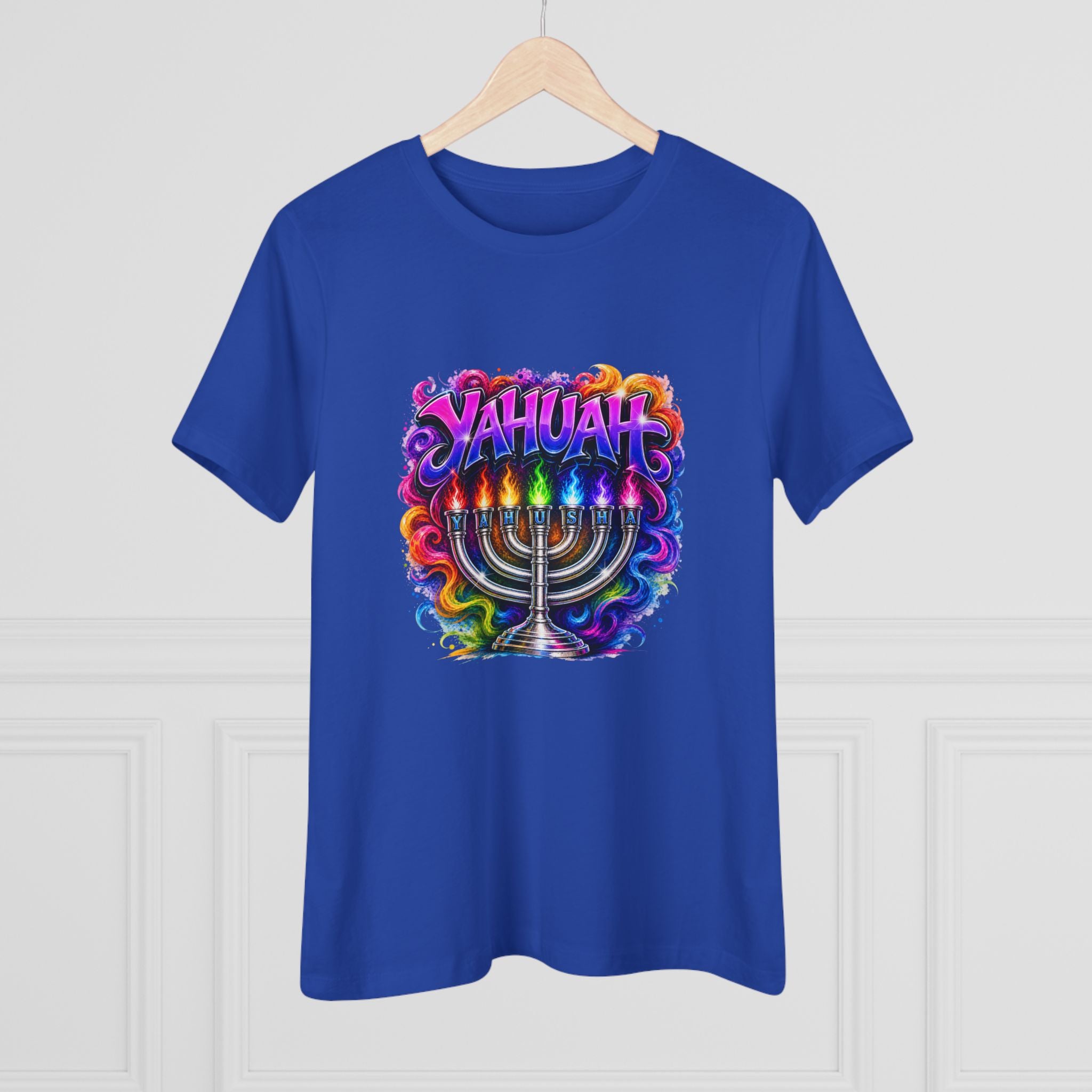 Menorah Rainbow Tee — "Yahuah Colorful Tee