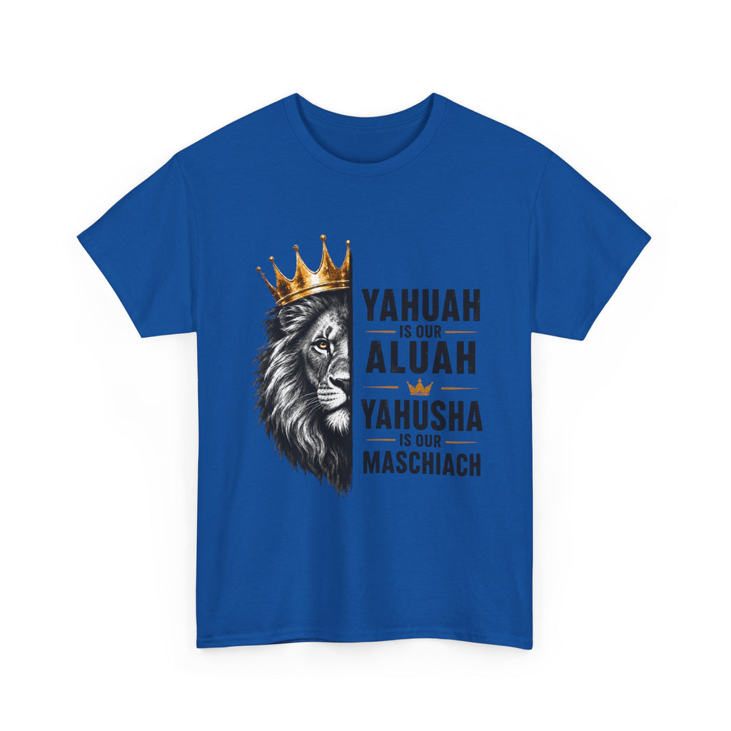 Yahuah is Our Aluah, Yahusha is Our Mashiach Lion Crown Shirt