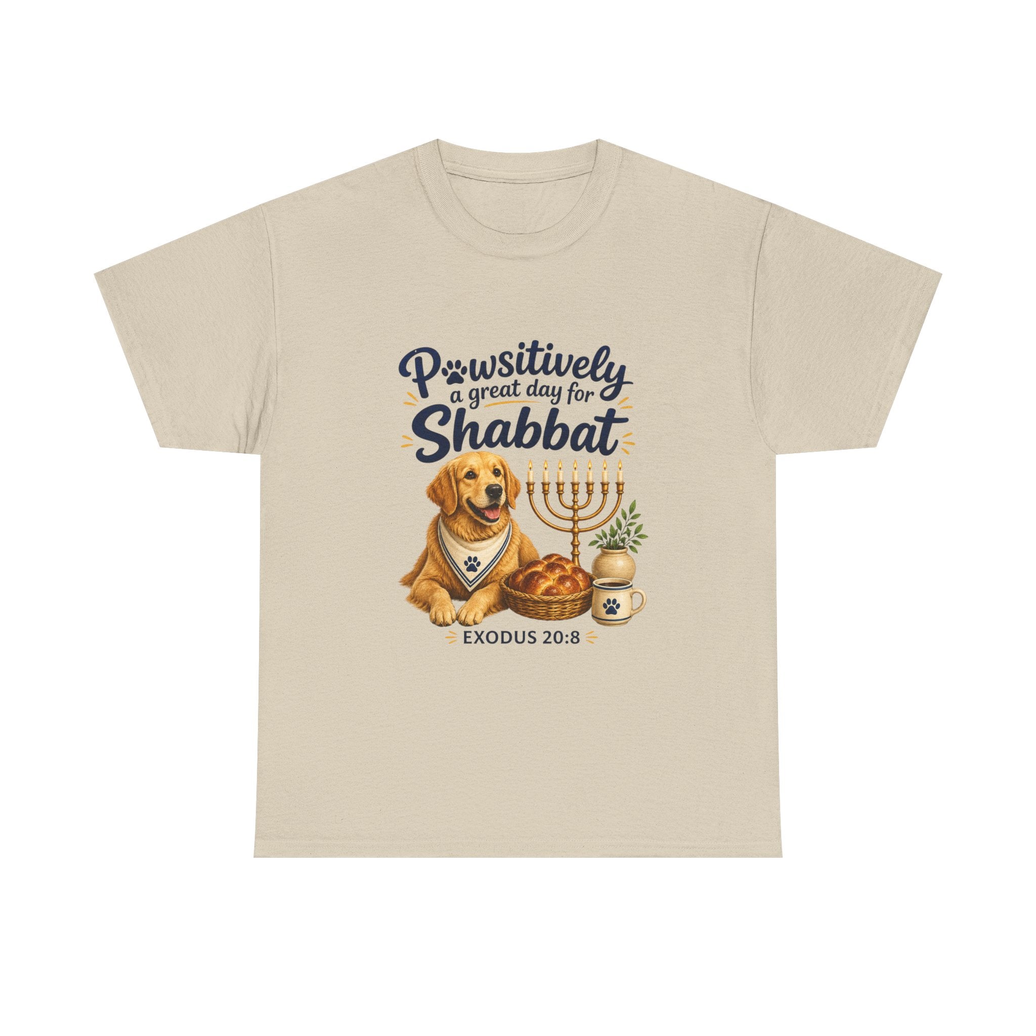 Pawsitively a Great Day for Shabbat Dog Lover Shirt – Exodus 20:8 Faith Tee