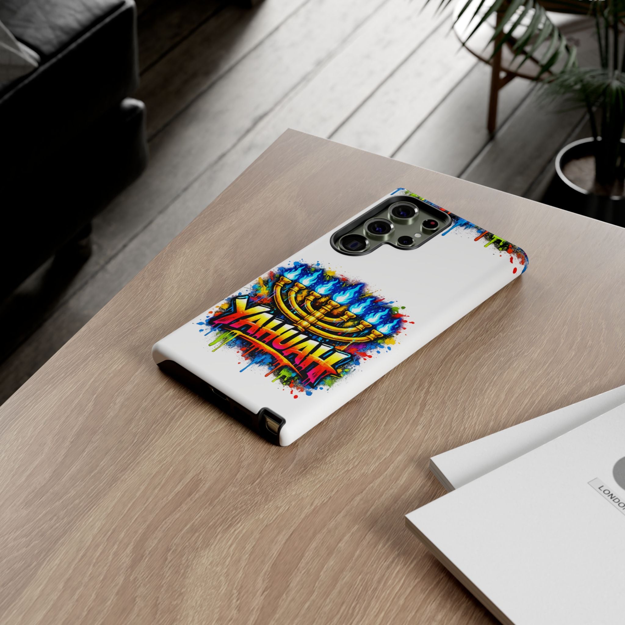 Menorah Yahuah Phone Case — Colorful Graffiti Protective Case