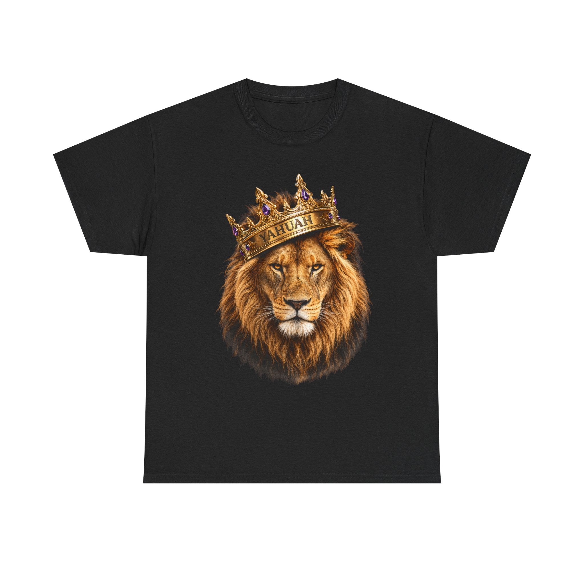 Yahuah Lion Of Yahudah King Crown T-Shirt — Regal Lion Graphic Tee