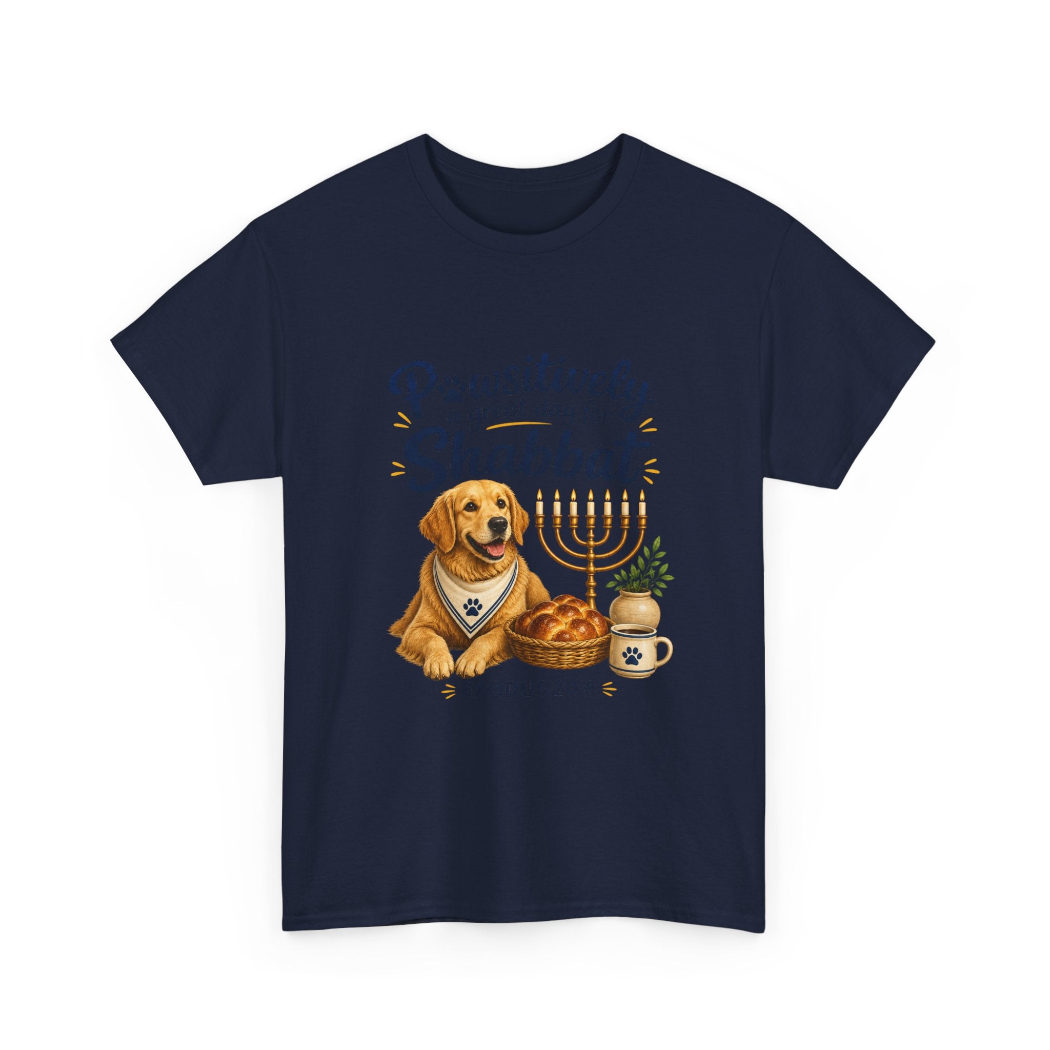 Pawsitively a Great Day for Shabbat Dog Lover Shirt – Exodus 20:8 Faith Tee