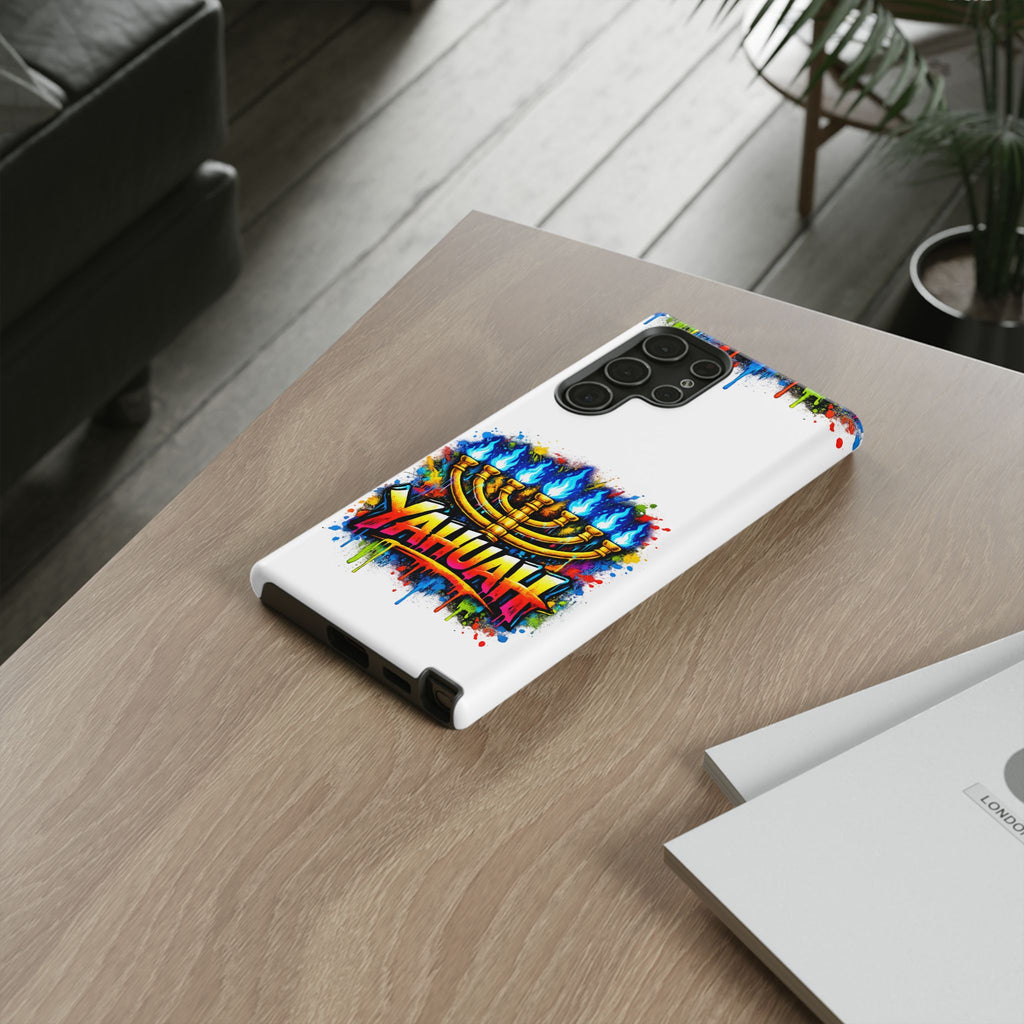 Menorah Yahuah Phone Case — Colorful Graffiti Protective Case