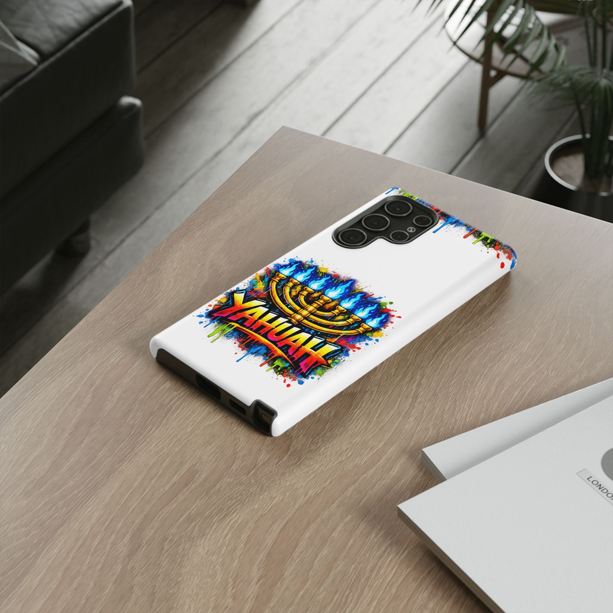 Menorah Yahuah Phone Case — Colorful Graffiti Protective Case
