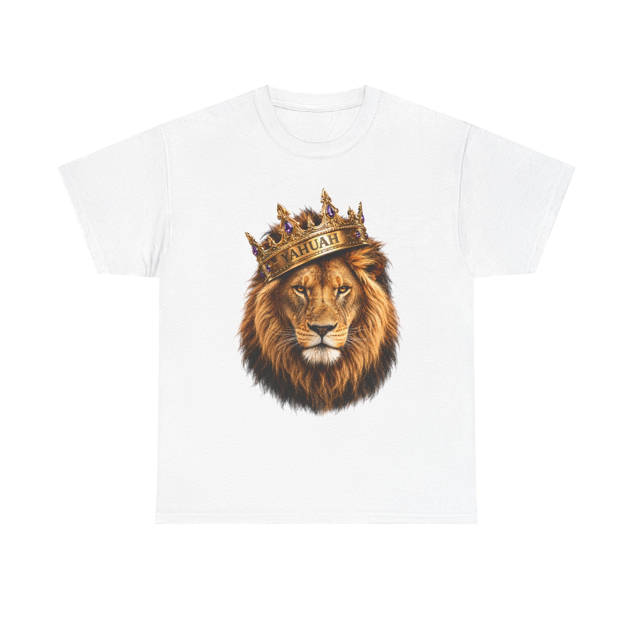 Yahuah Lion Of Yahudah King Crown T-Shirt — Regal Lion Graphic Tee