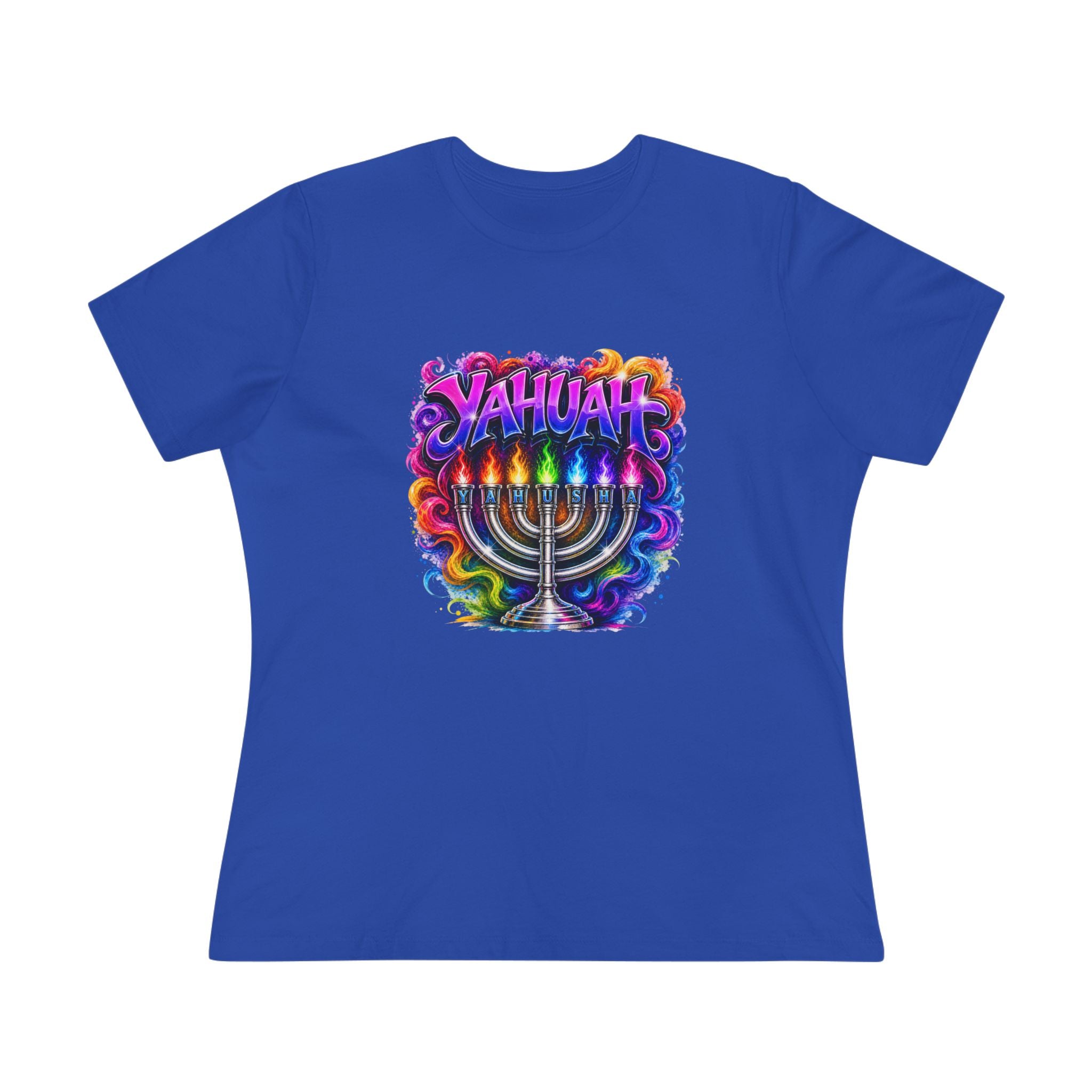 Menorah Rainbow Tee — "Yahuah Colorful Tee