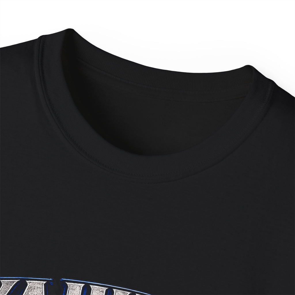 Yahuah Menorah T-Shirt — Yahuah Graphic Tee with Blue Flame Menorah
