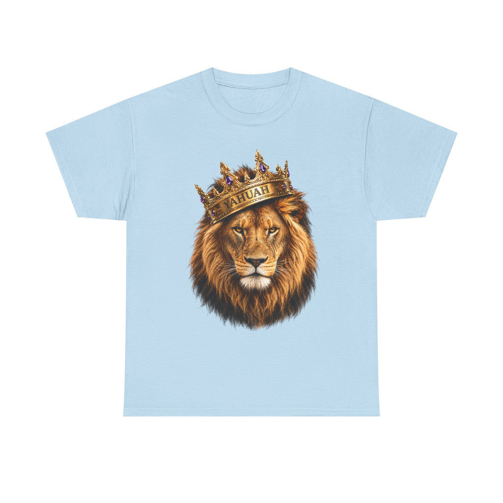 Yahuah Lion Of Yahudah King Crown T-Shirt — Regal Lion Graphic Tee