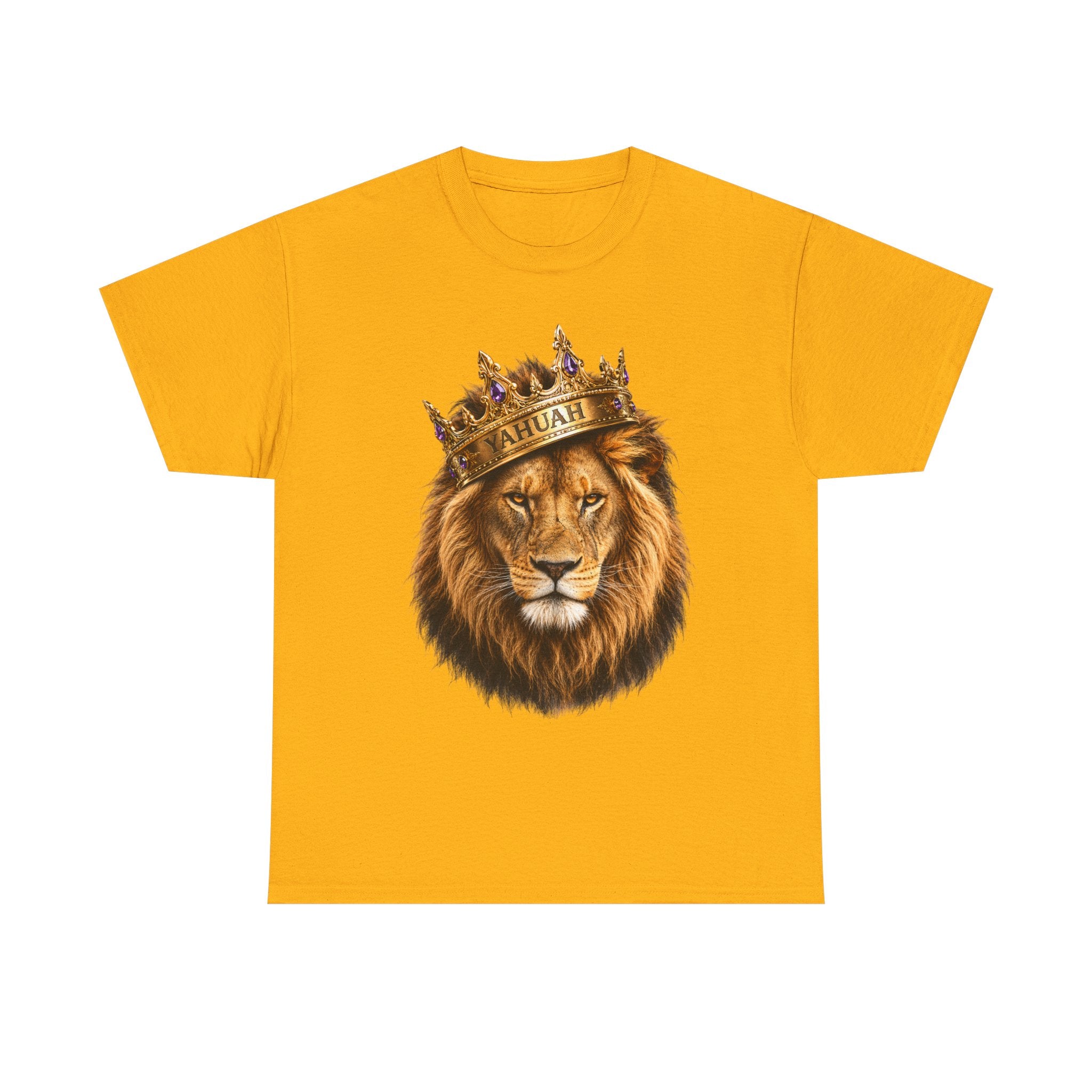 Yahuah Lion Of Yahudah King Crown T-Shirt — Regal Lion Graphic Tee