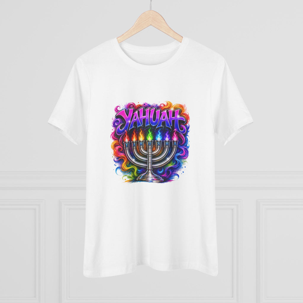 Menorah Rainbow Tee — "Yahuah Colorful Tee