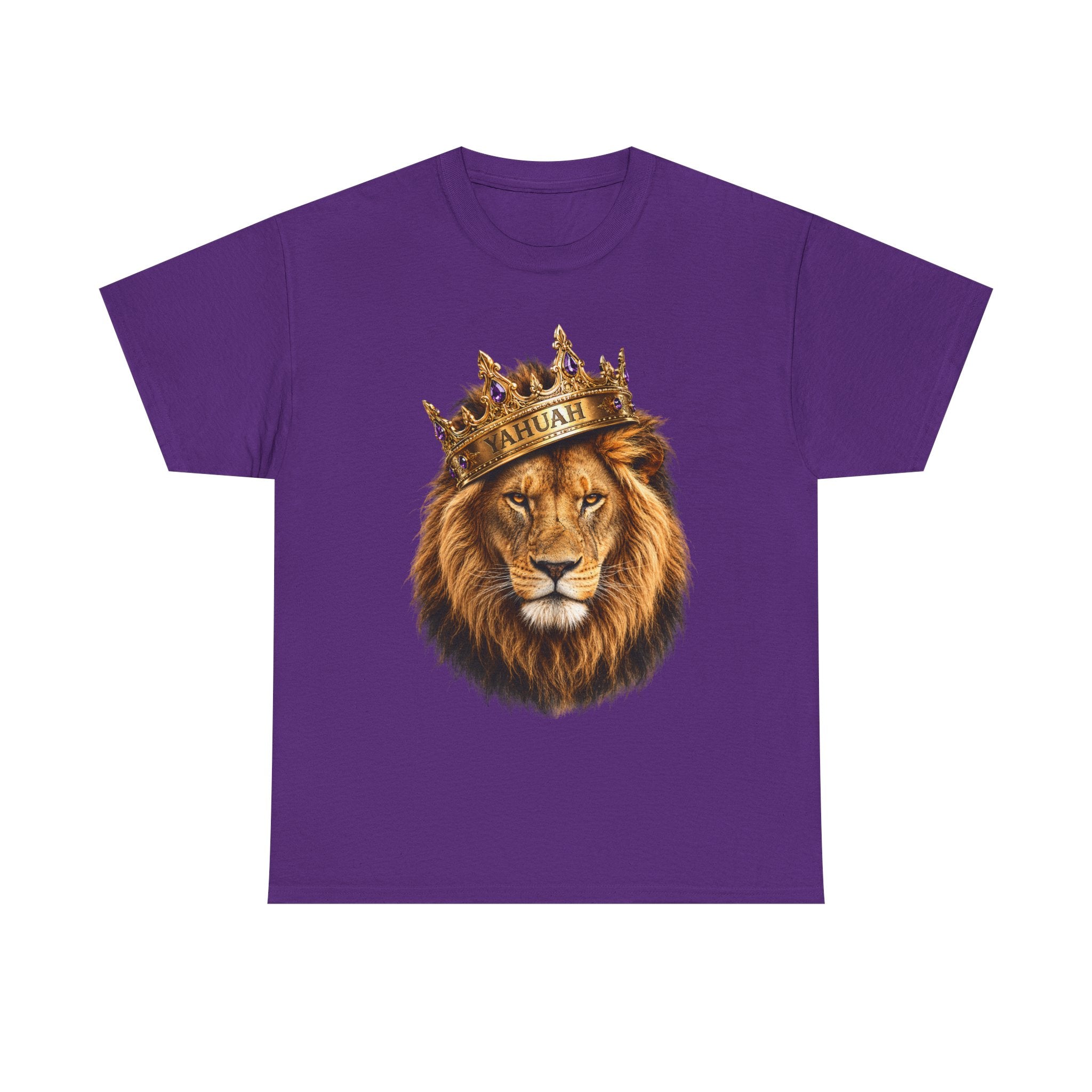 Yahuah Lion Of Yahudah King Crown T-Shirt — Regal Lion Graphic Tee