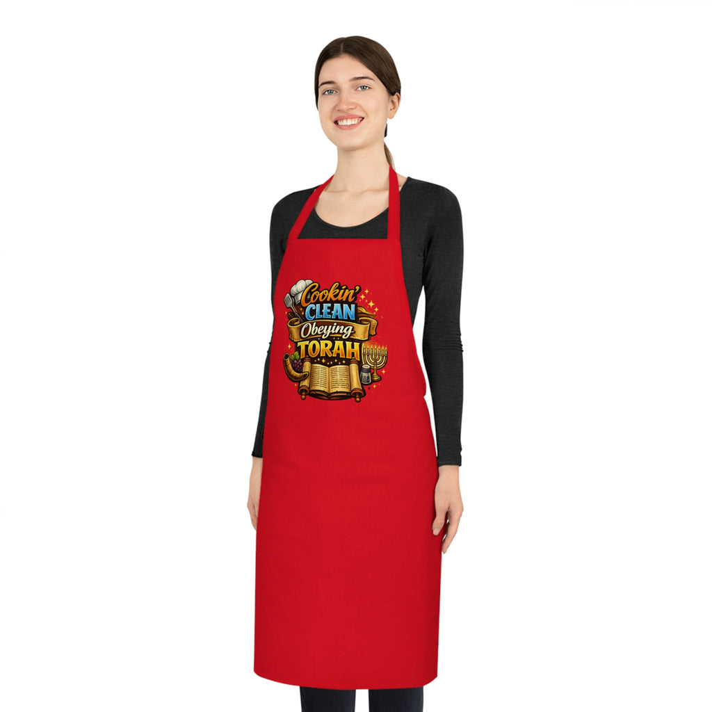 Set Apart Cooking Apron – "Cookin' Clean, Obeying Torah" Cotton Apron
