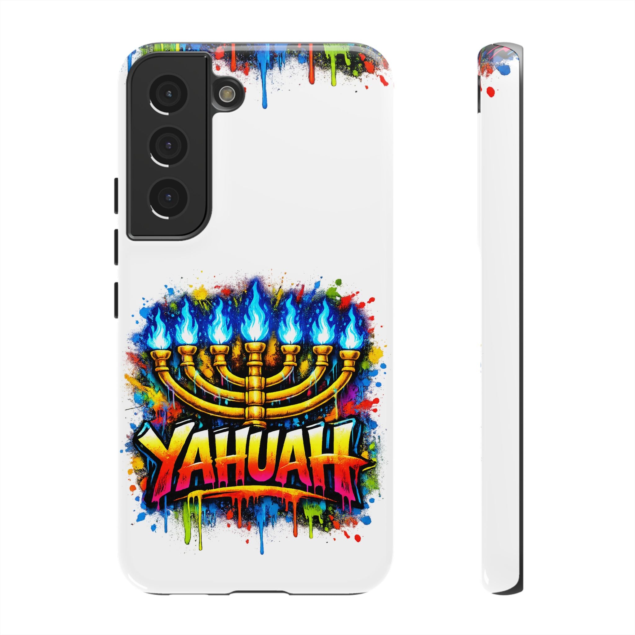 Menorah Yahuah Phone Case — Colorful Graffiti Protective Case