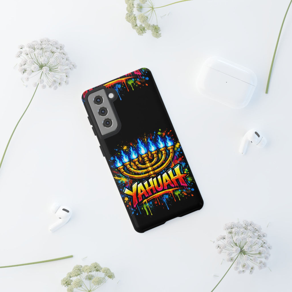 Menorah Yahuah Phone Case — Colorful Graffiti Protective Case