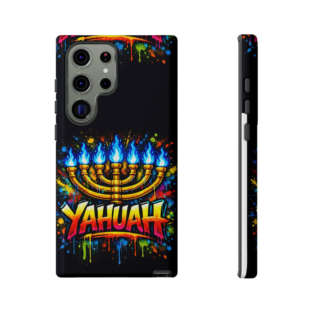 Menorah Yahuah Phone Case — Colorful Graffiti Protective Case