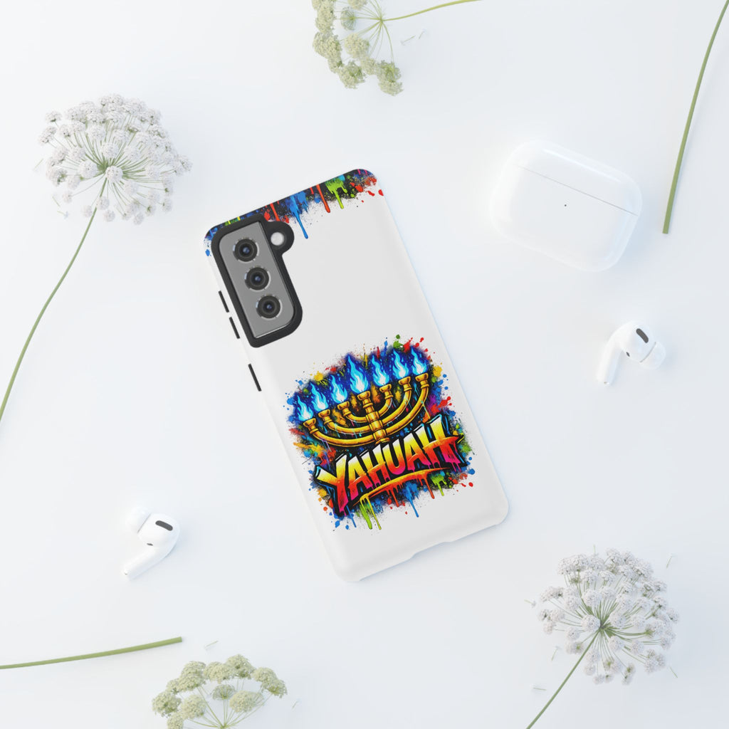 Menorah Yahuah Phone Case — Colorful Graffiti Protective Case