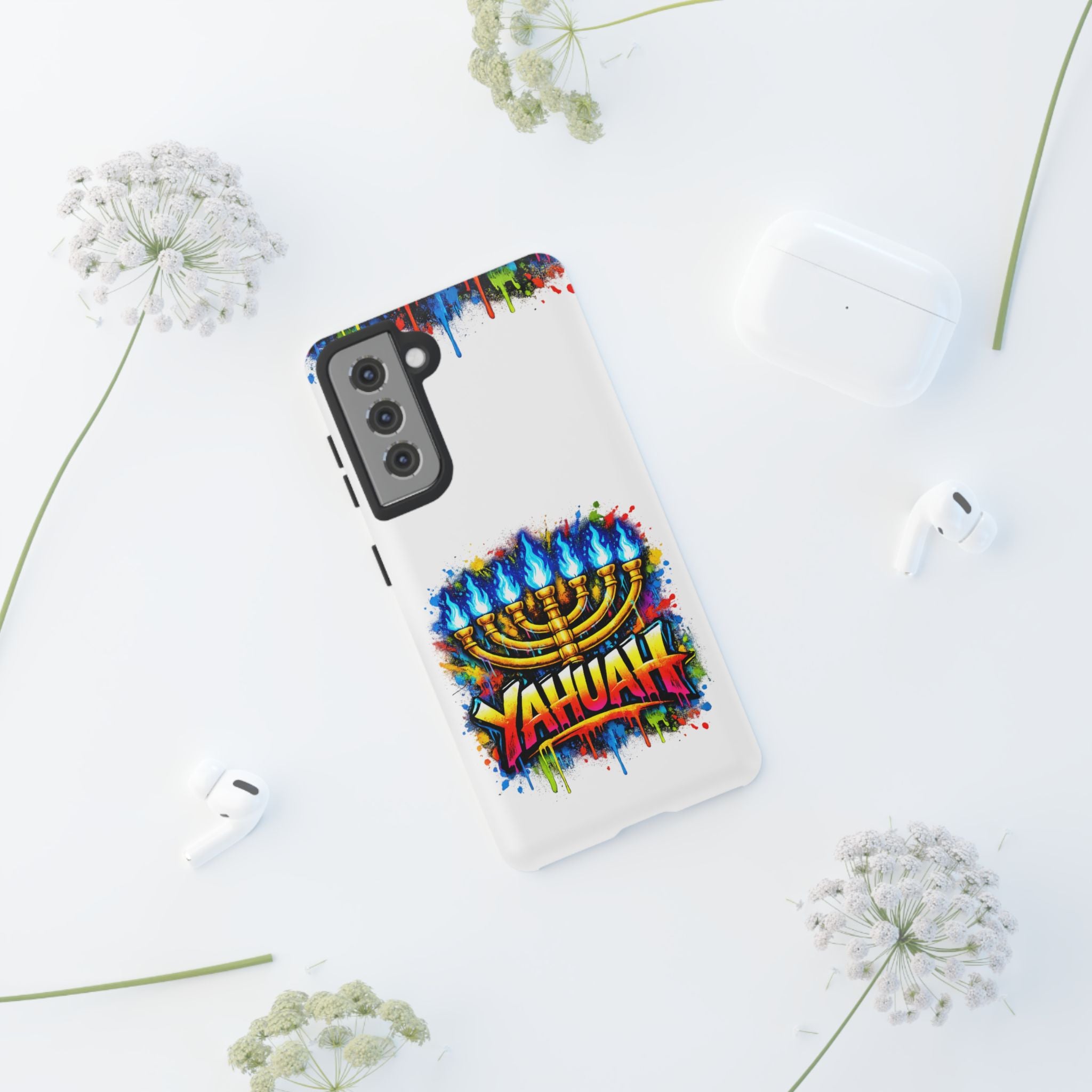 Menorah Yahuah Phone Case — Colorful Graffiti Protective Case