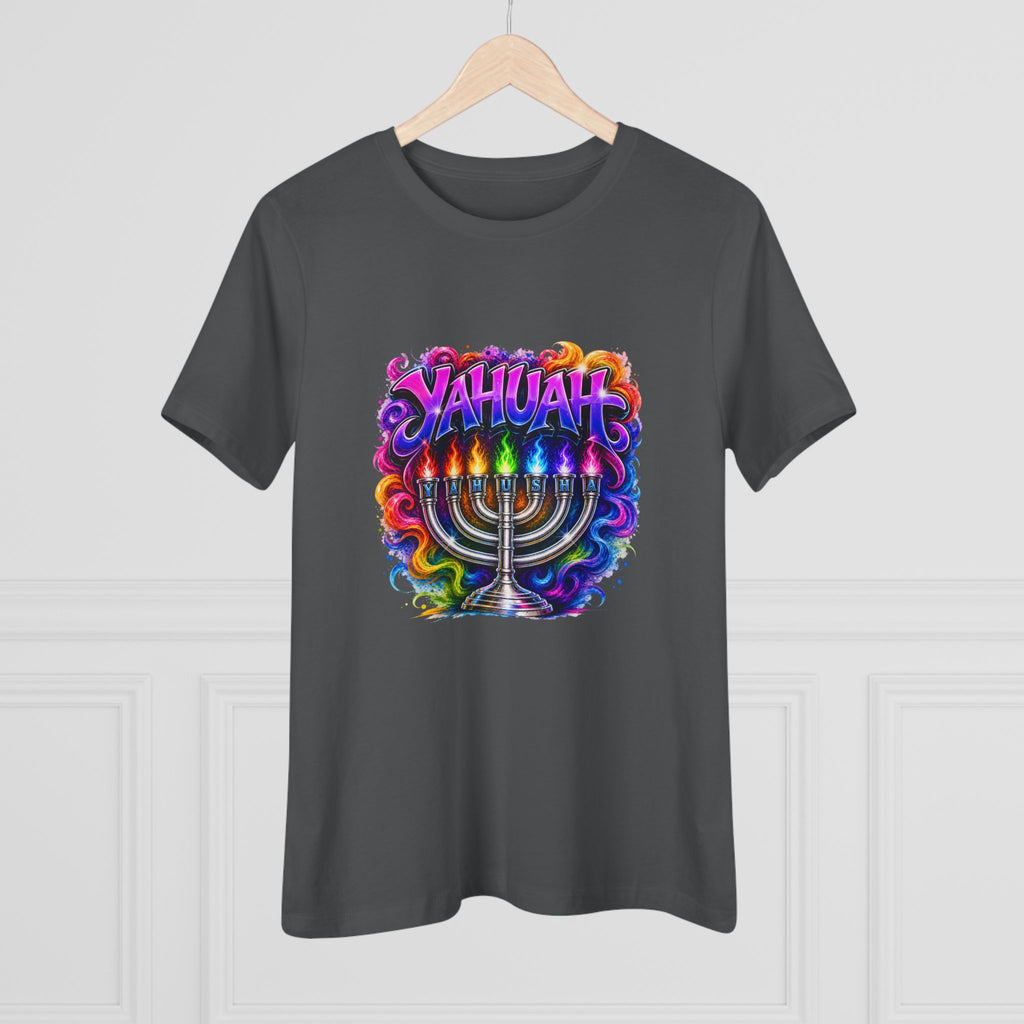 Menorah Rainbow Tee — "Yahuah Colorful Tee