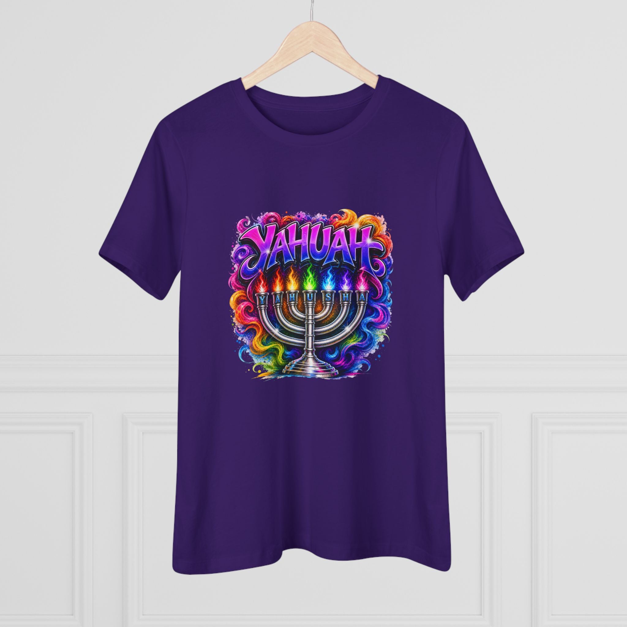 Menorah Rainbow Tee — "Yahuah Colorful Tee