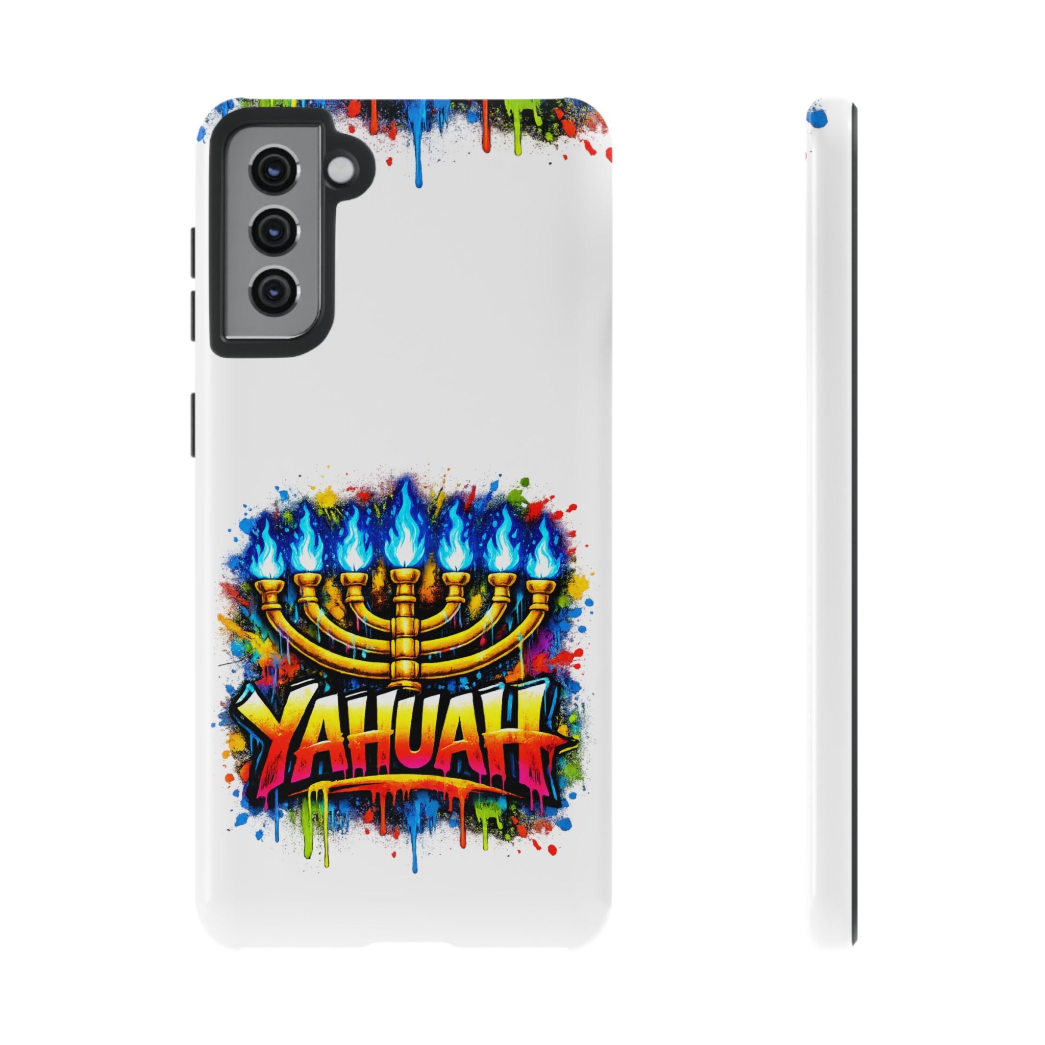 Menorah Yahuah Phone Case — Colorful Graffiti Protective Case