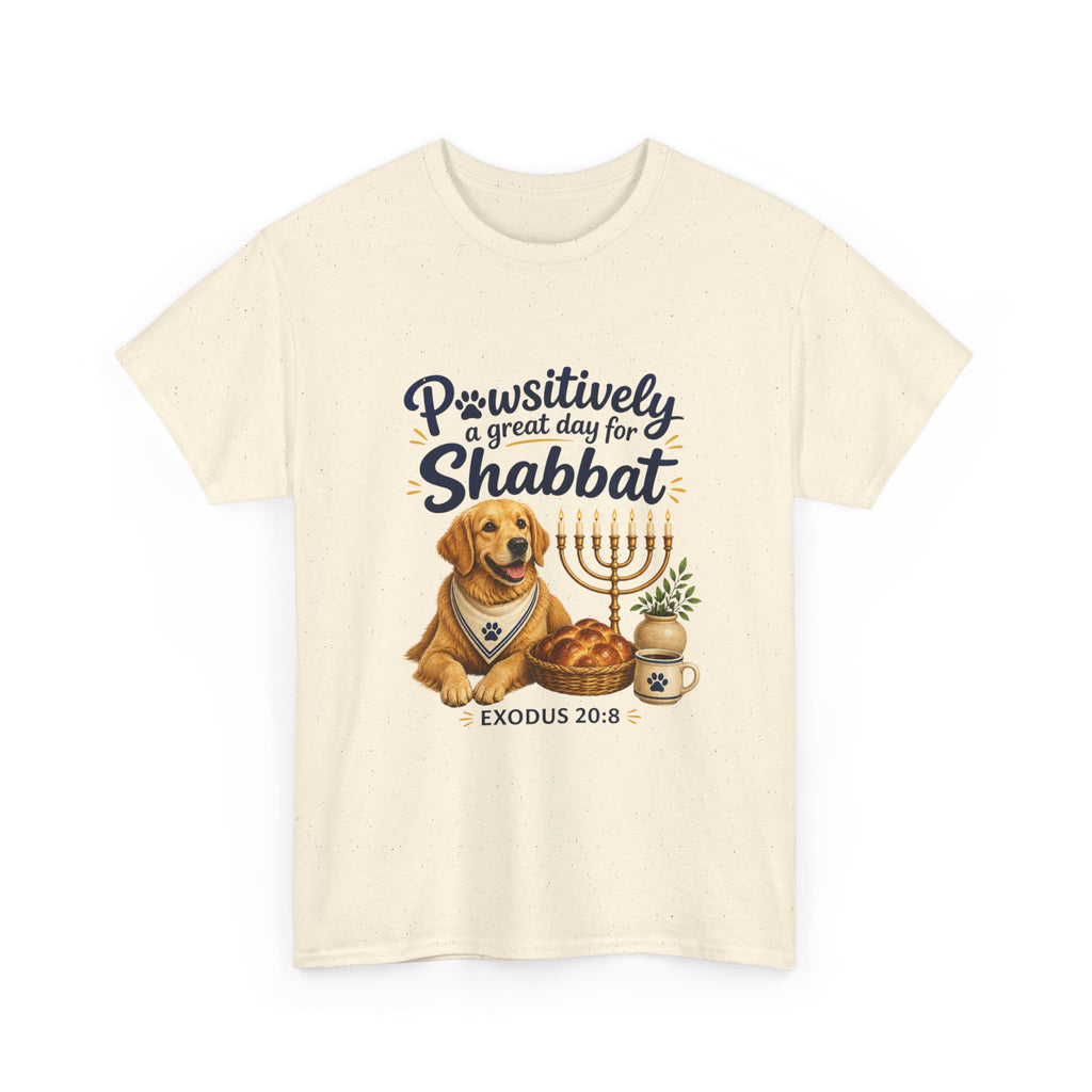 Pawsitively a Great Day for Shabbat Dog Lover Shirt – Exodus 20:8 Faith Tee