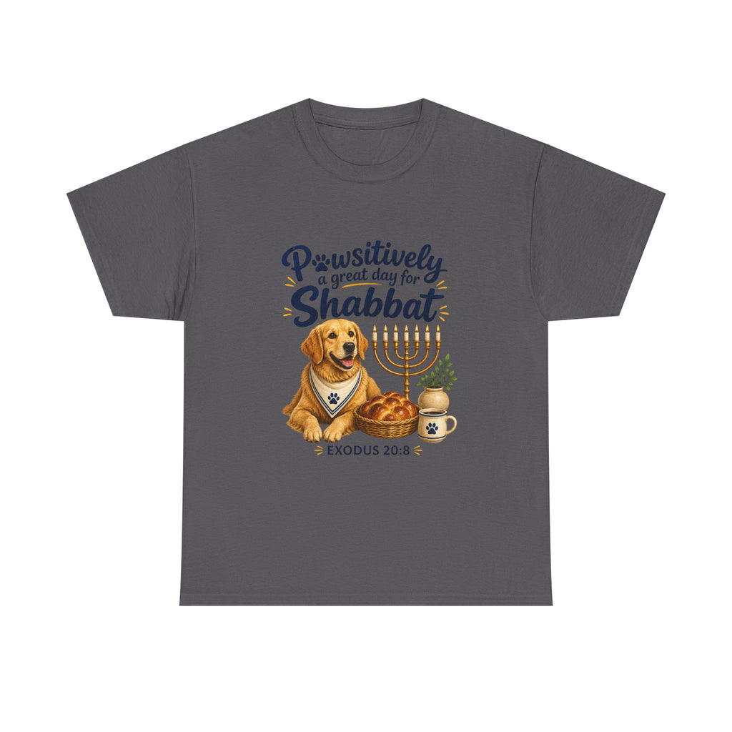 Pawsitively a Great Day for Shabbat Dog Lover Shirt – Exodus 20:8 Faith Tee