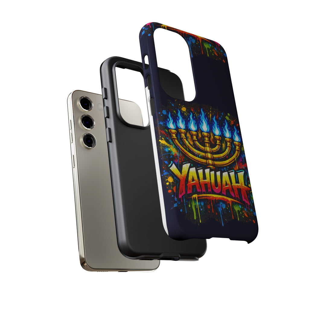 Menorah Yahuah Phone Case — Colorful Graffiti Protective Case