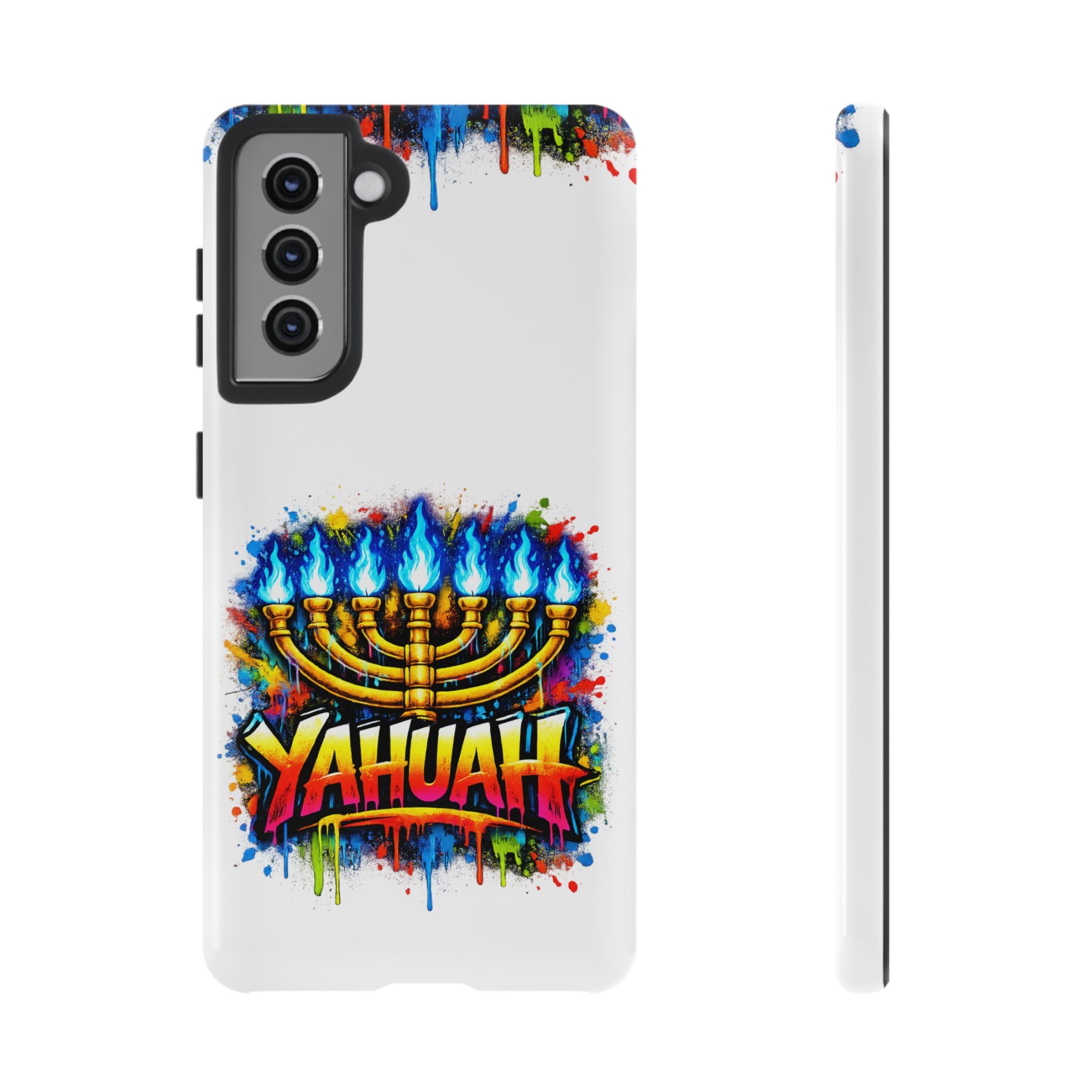 Menorah Yahuah Phone Case — Colorful Graffiti Protective Case