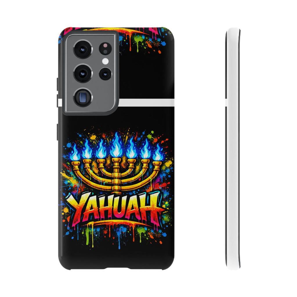 Menorah Yahuah Phone Case — Colorful Graffiti Protective Case