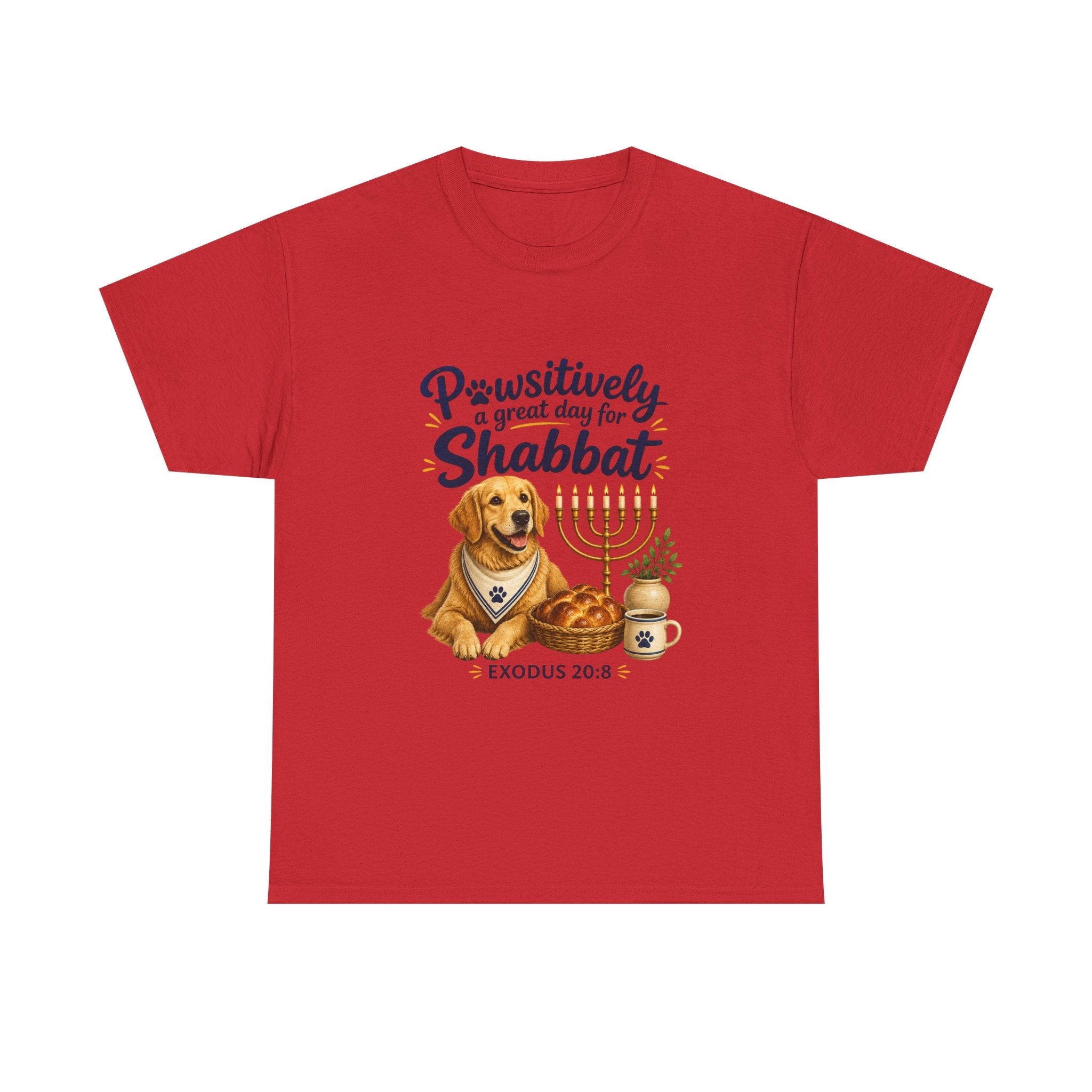 Pawsitively a Great Day for Shabbat Dog Lover Shirt – Exodus 20:8 Faith Tee