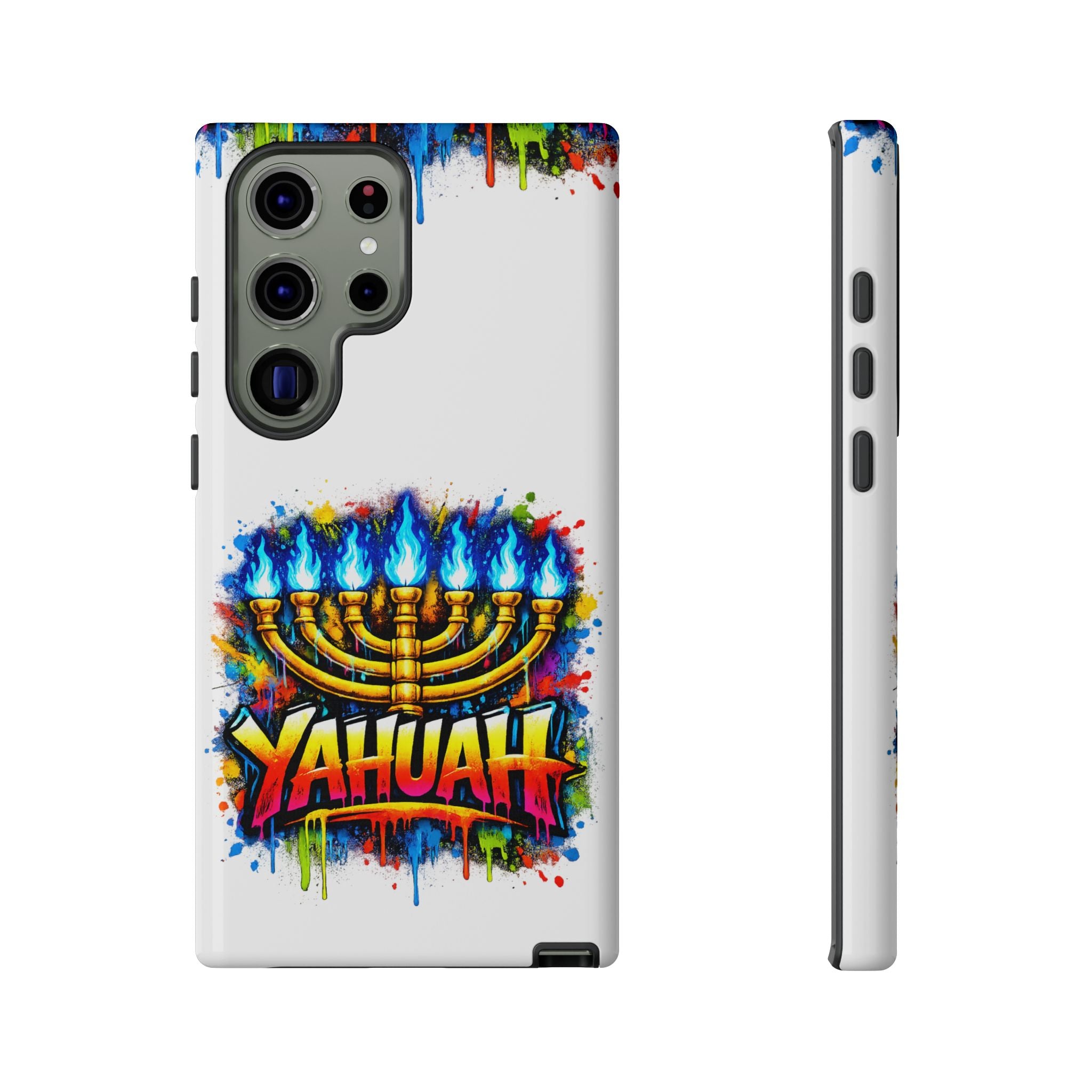 Menorah Yahuah Phone Case — Colorful Graffiti Protective Case