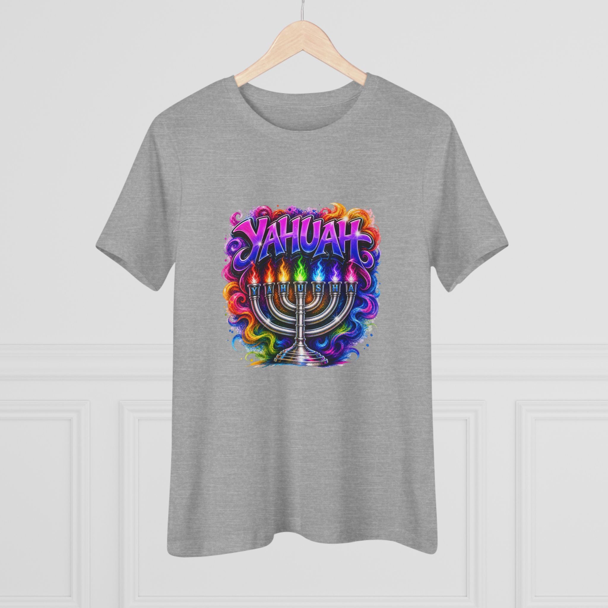 Menorah Rainbow Tee — "Yahuah Colorful Tee