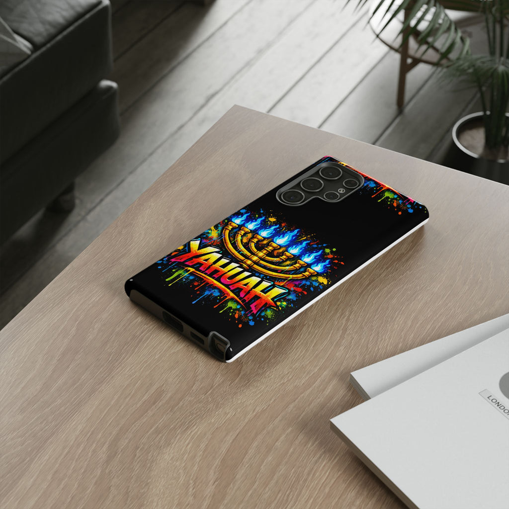 Menorah Yahuah Phone Case — Colorful Graffiti Protective Case