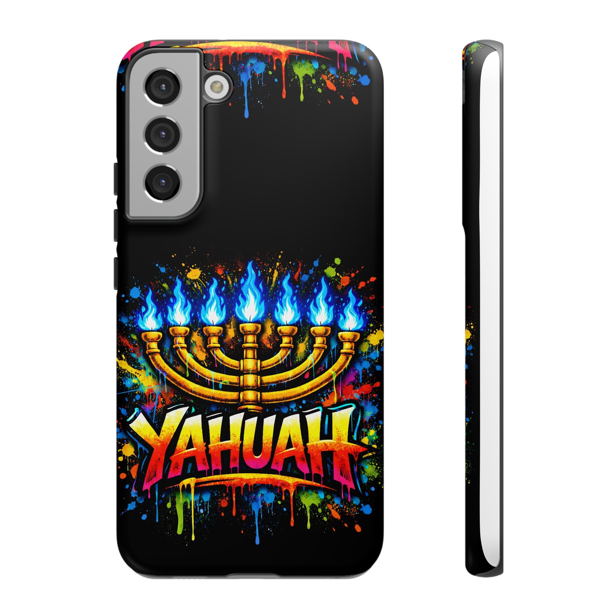 Menorah Yahuah Phone Case — Colorful Graffiti Protective Case