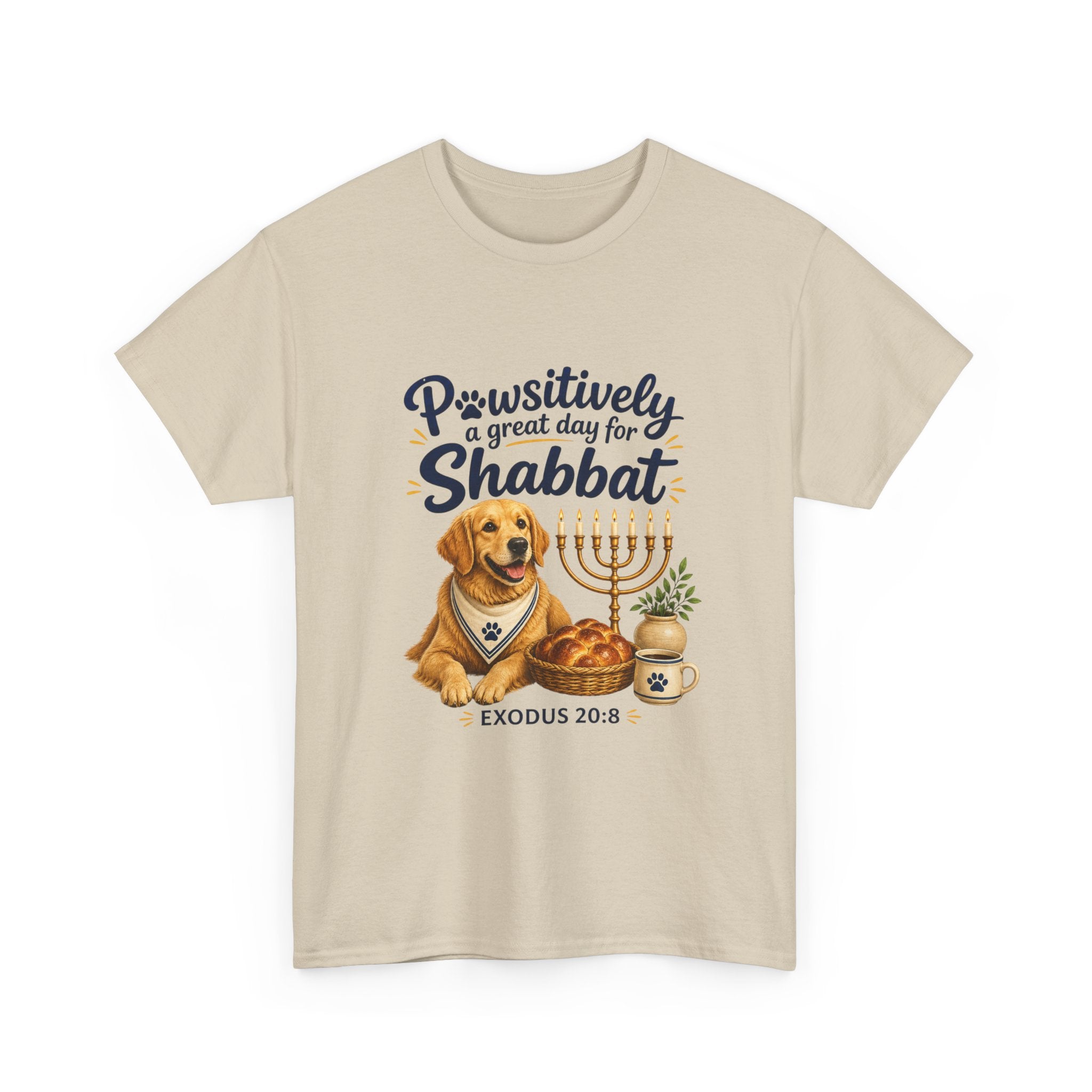 Pawsitively a Great Day for Shabbat Dog Lover Shirt – Exodus 20:8 Faith Tee