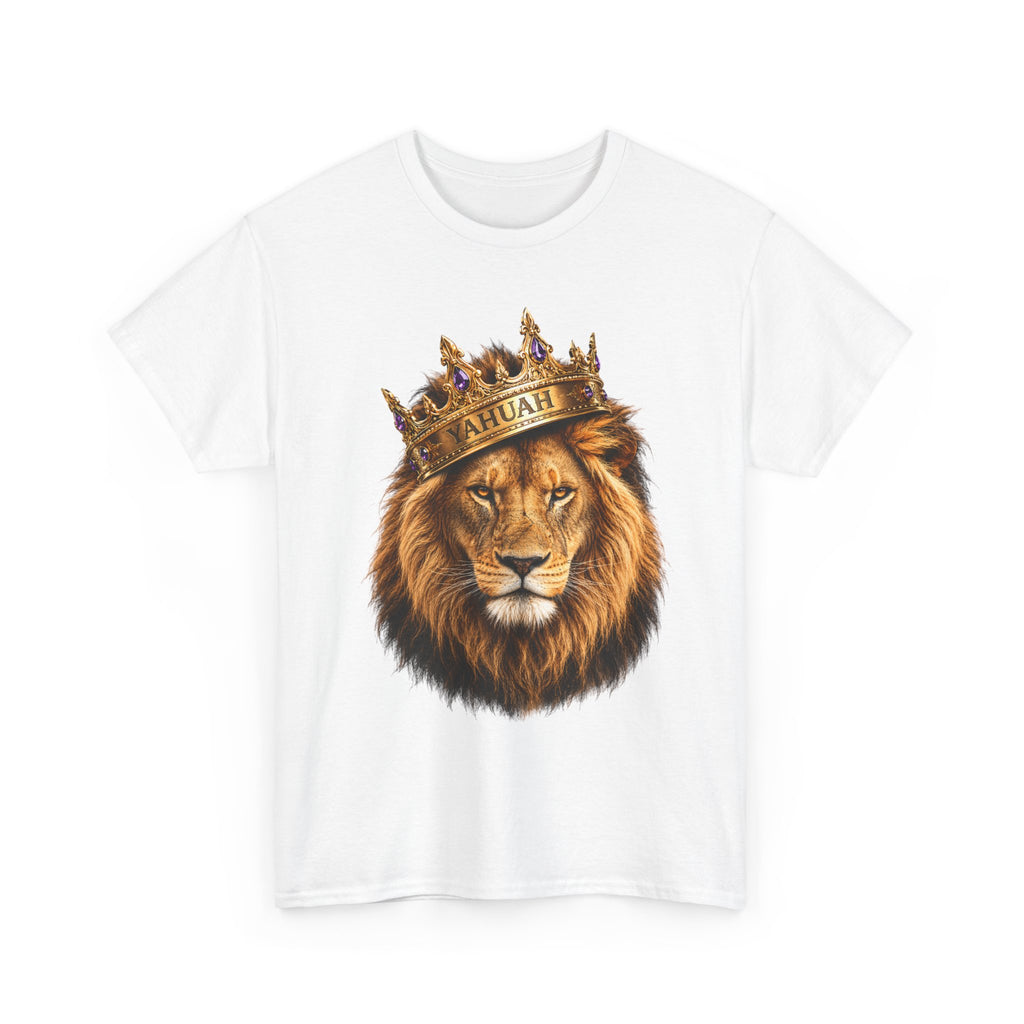 Yahuah Lion Of Yahudah King Crown T-Shirt — Regal Lion Graphic Tee